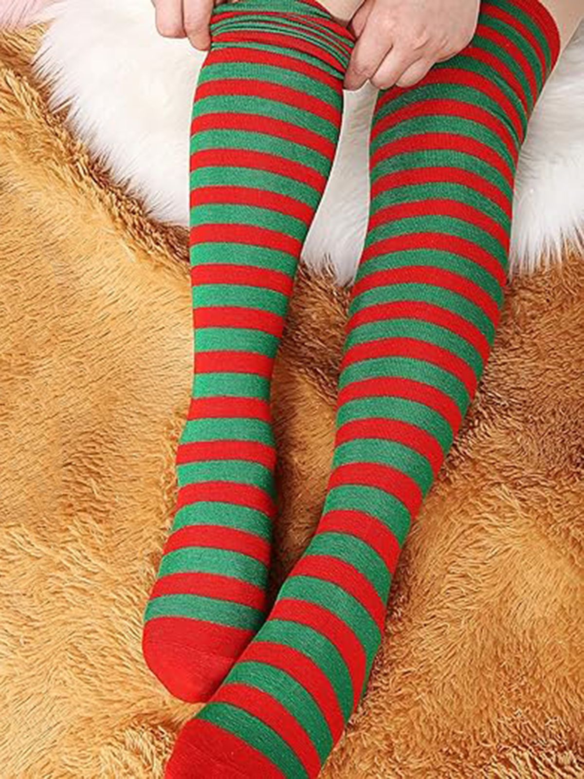 Christmas Stripes Candy Cane Stockings , 6 of 6