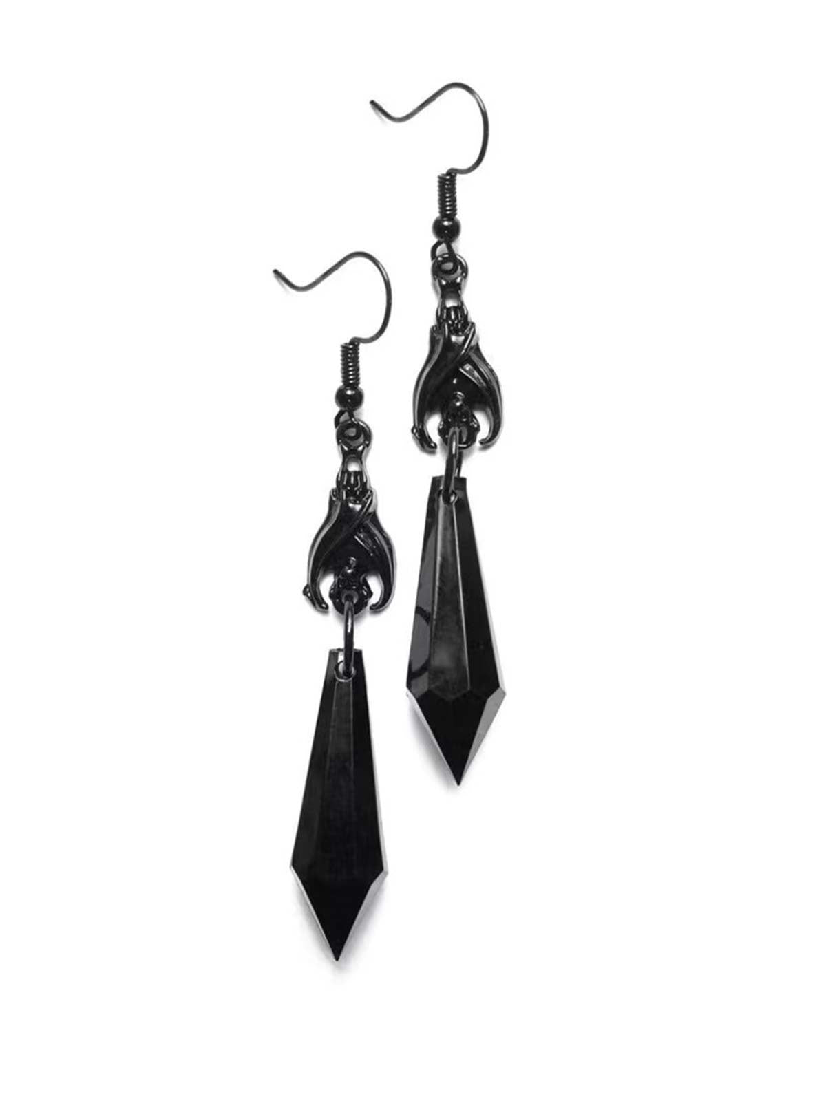 Retro Halloween Gothic Dangle Earrings Red, 1 of 3