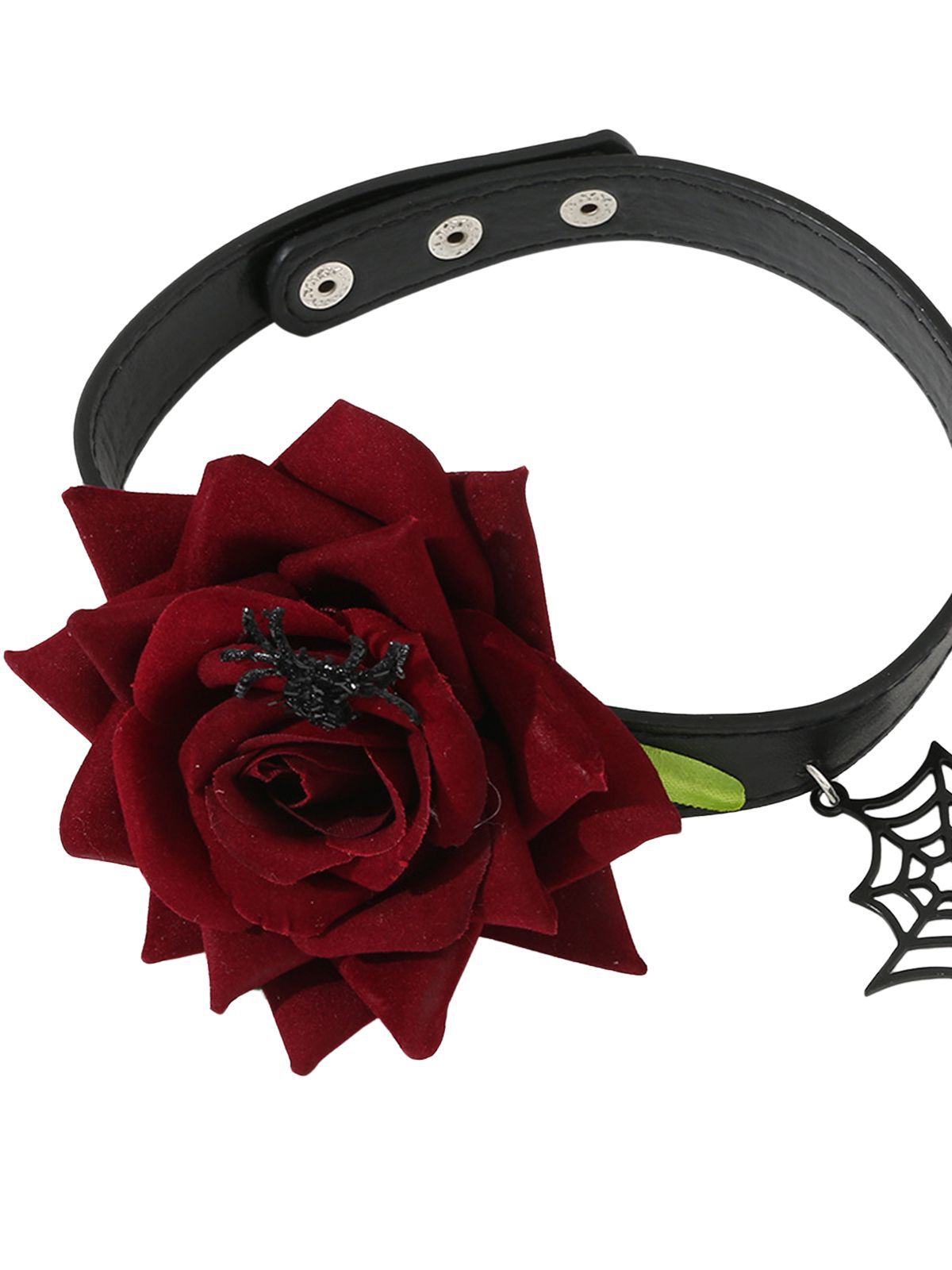Gothic Spider Web & Rose Choker Collar Necklace, 1 of 5