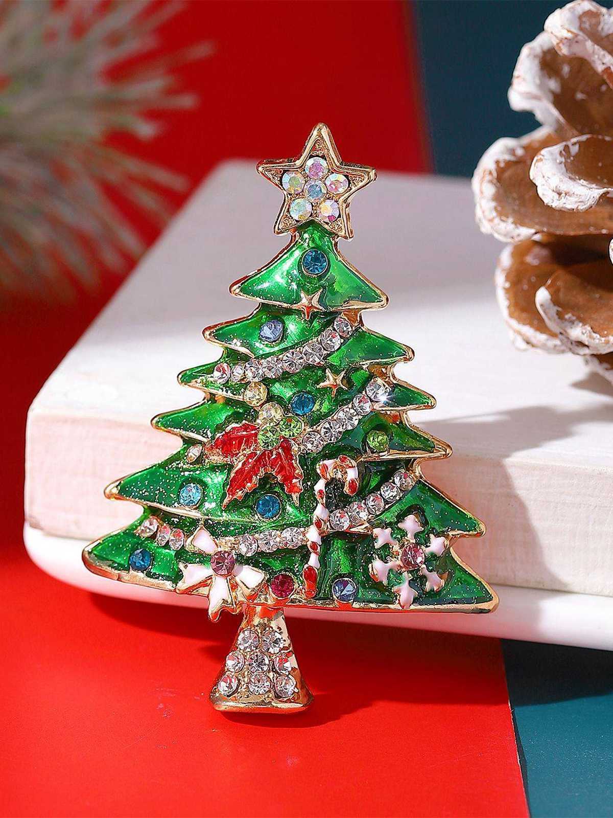 Christmas Tree Star Rhinestones Hairpin , 3 of 4