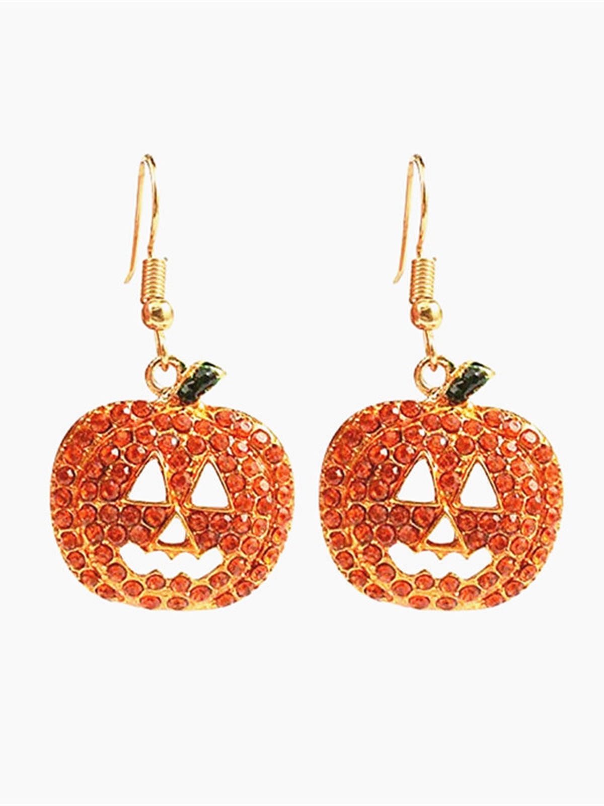 Halloween Rhinestones Grimace Pumpkin Earrings, 2 of 8
