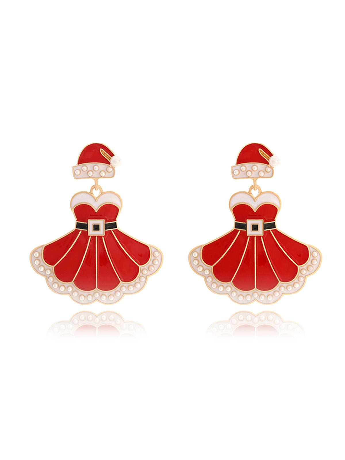 Christmas Dress And Santa Hat Earrings, 2 of 3