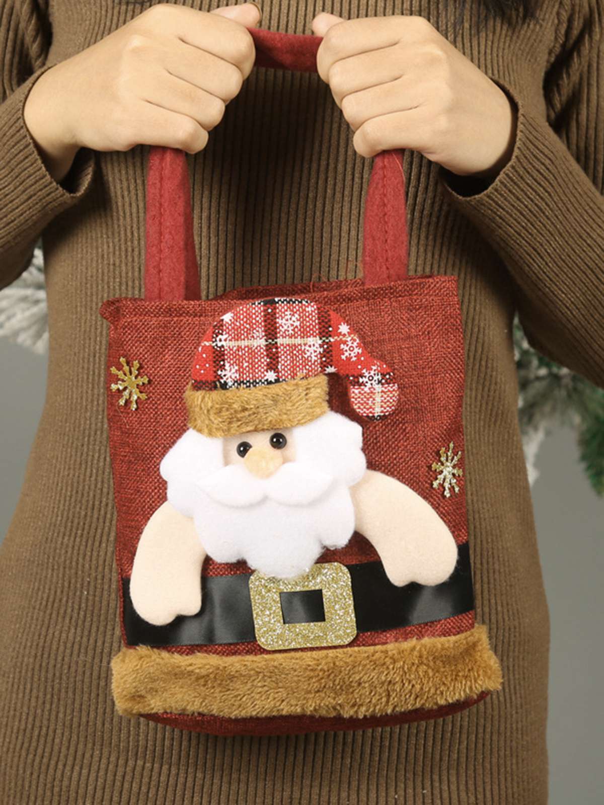 Red Christmas 3D Gift Candy Handbag Santa Claus, 6 of 14