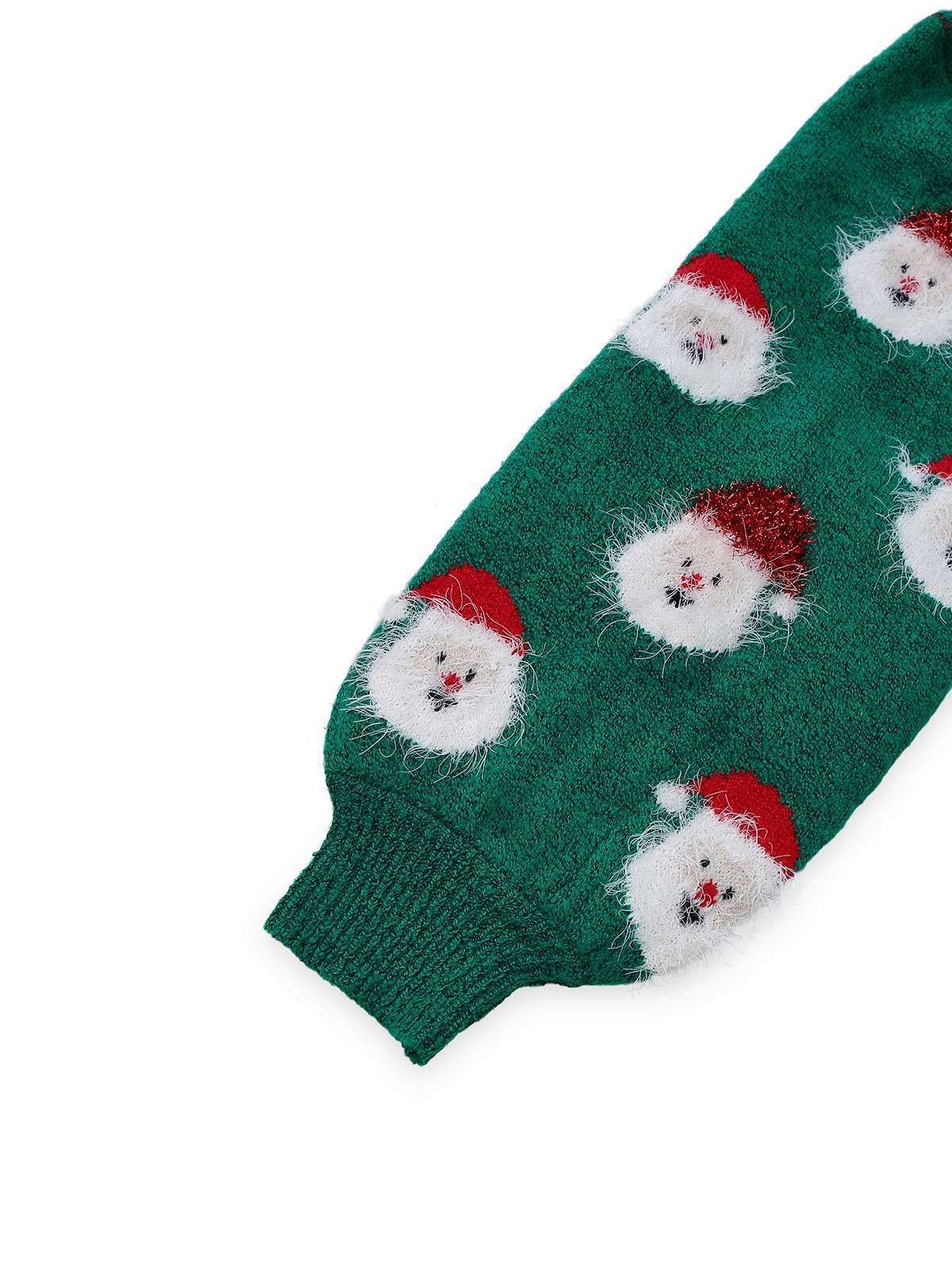 Green Vintage Christmas Santa Claus Sweater Dress , 4 of 6