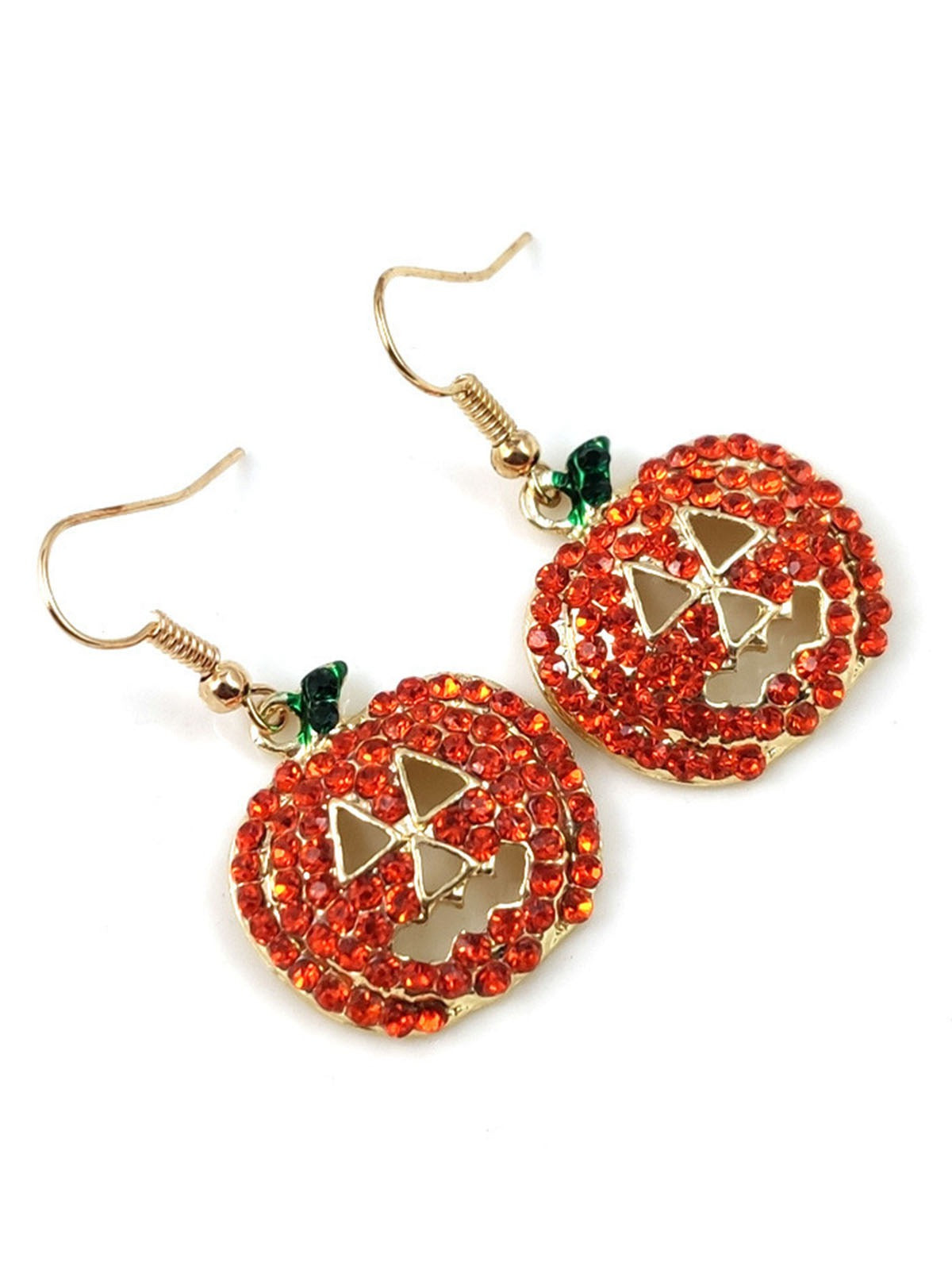Halloween Rhinestones Grimace Pumpkin Earrings, 7 of 8
