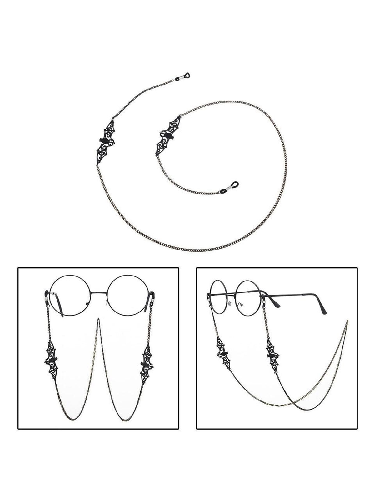 Black Vintage Halloween Glasses Chain Black, 5 of 10