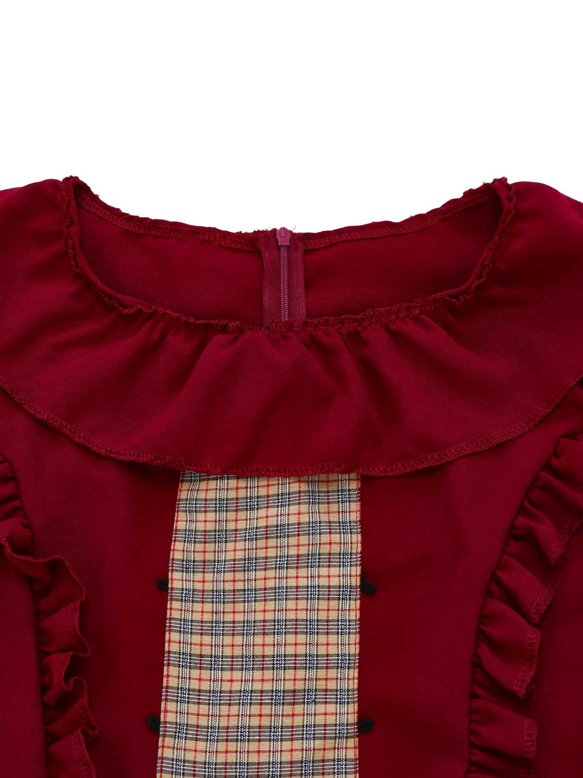 1950s Red Riding Halloween Costume Dress With Cape Wine Red / S, 3 of 5