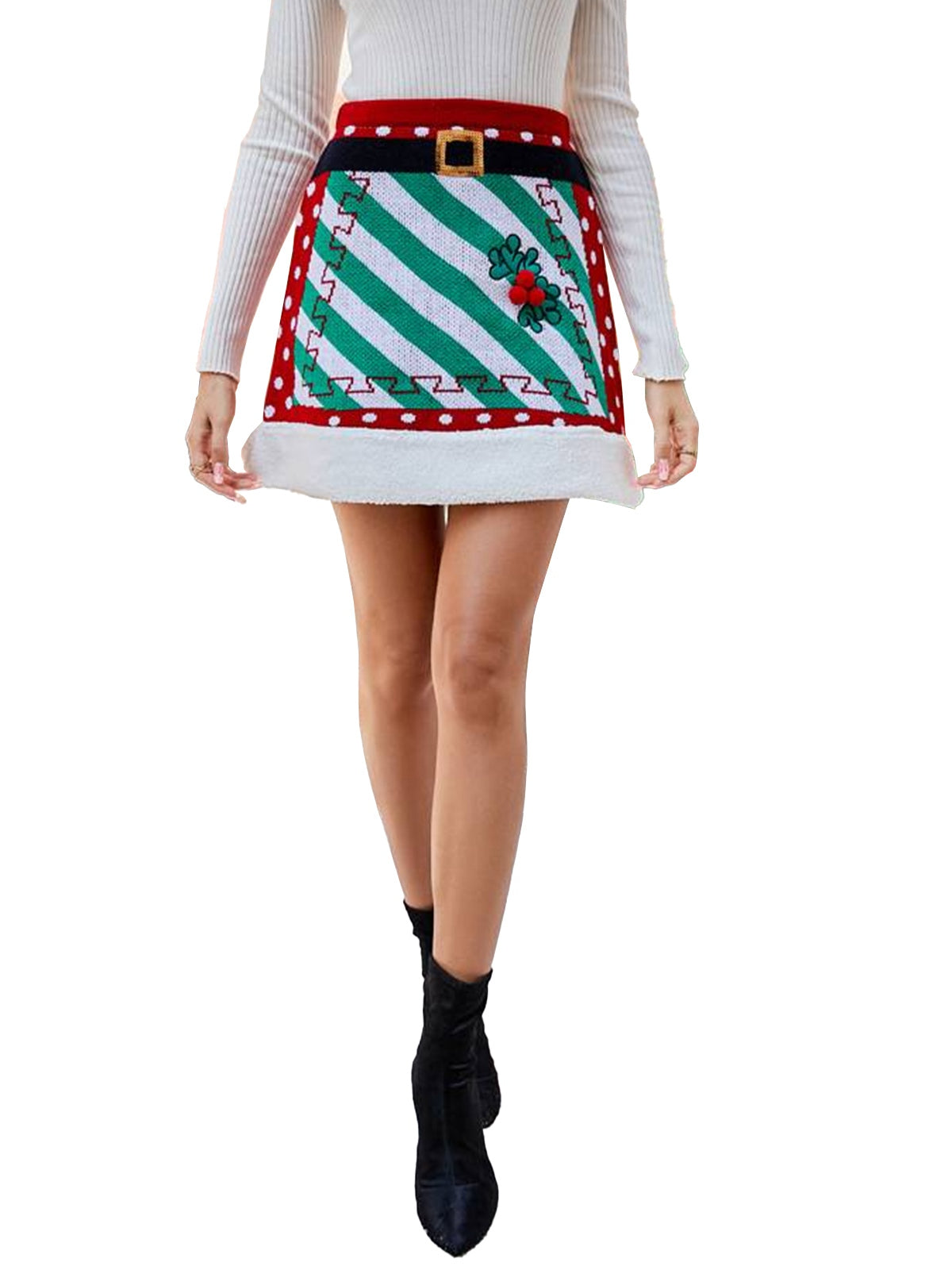 Christmas Polka Dots Knit Skirt, 8 of 10