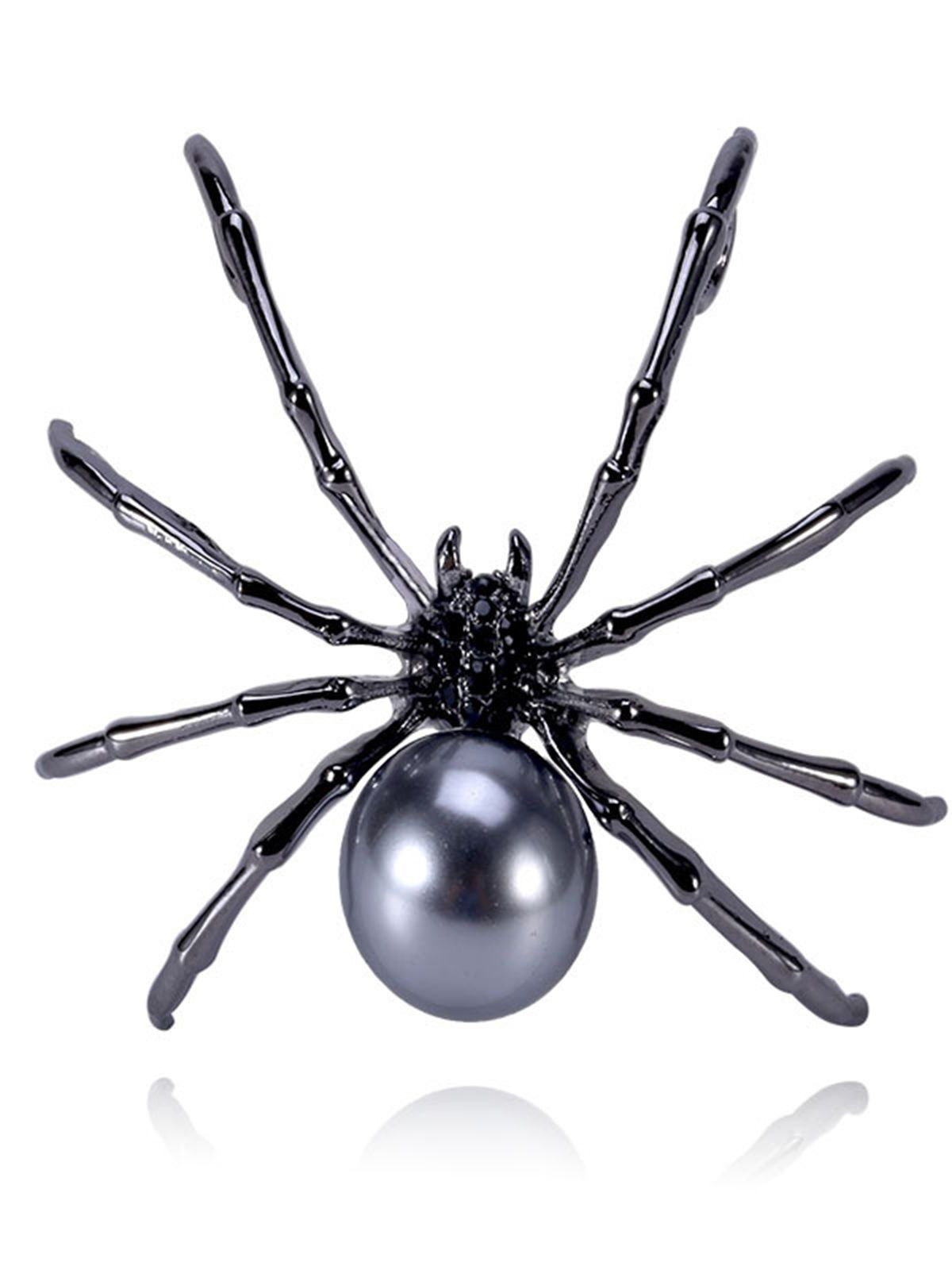 Halloween Silver Spider Pearl Brooch, 1 of 7