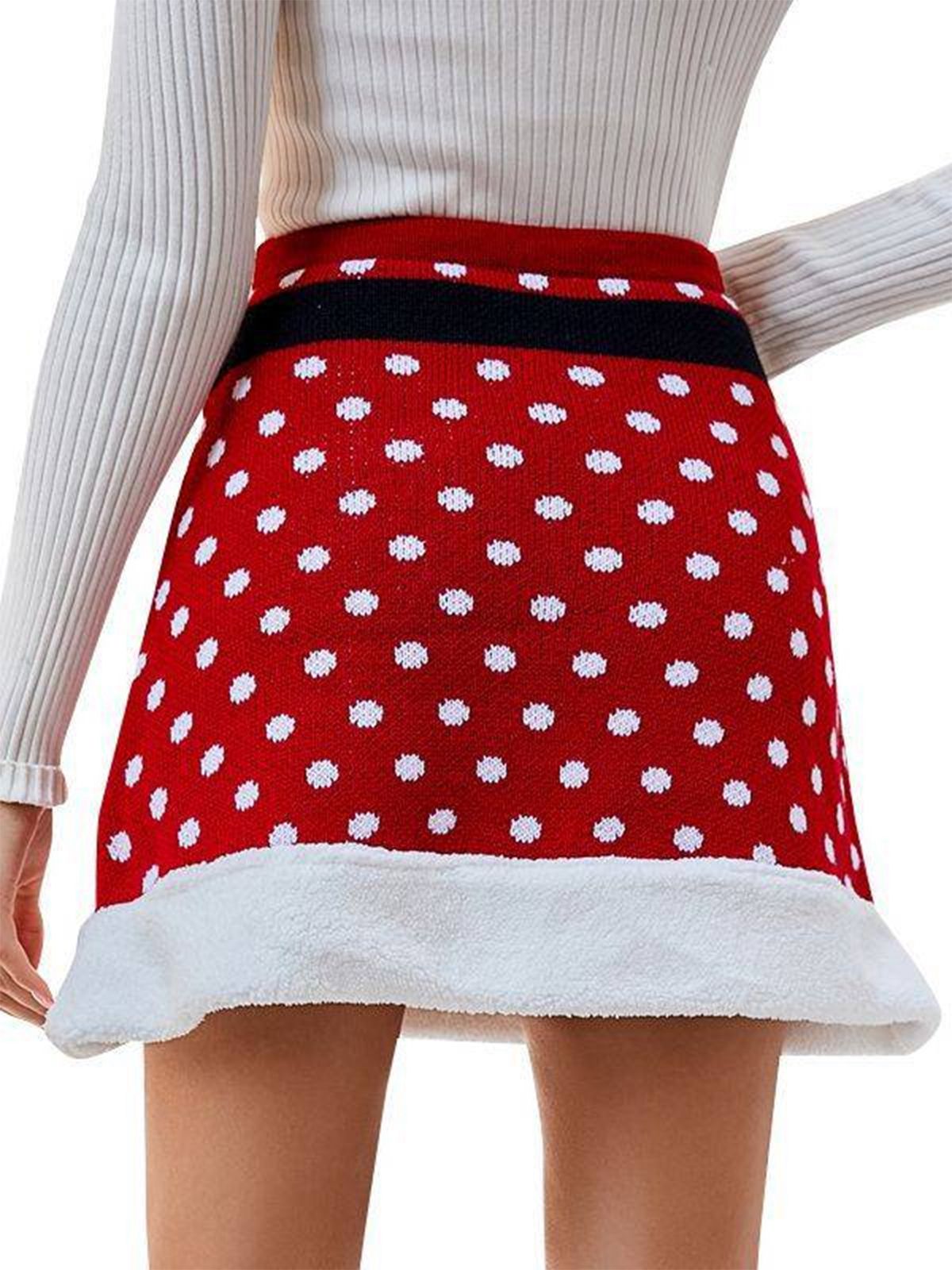 Christmas Polka Dots Knit Skirt, 4 of 10