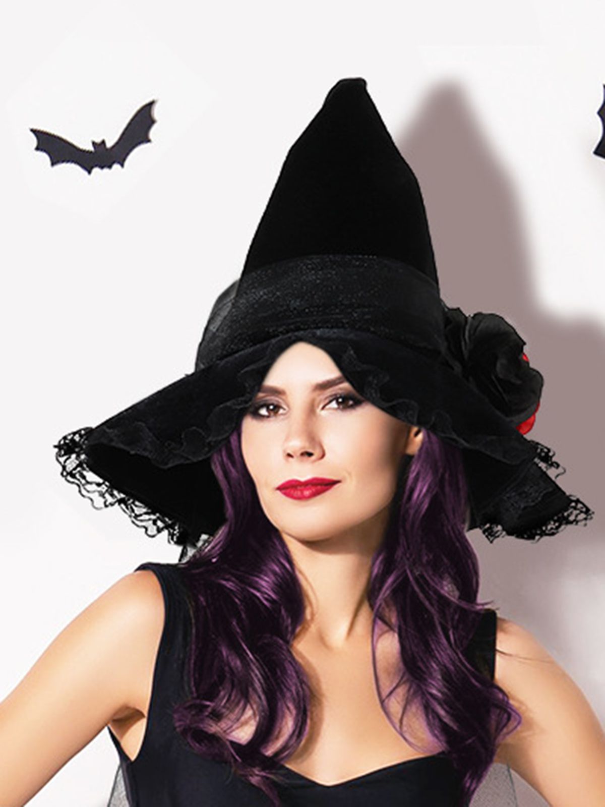 Vintage Wizard Witch Pointed Halloween Hat, 2 of 3