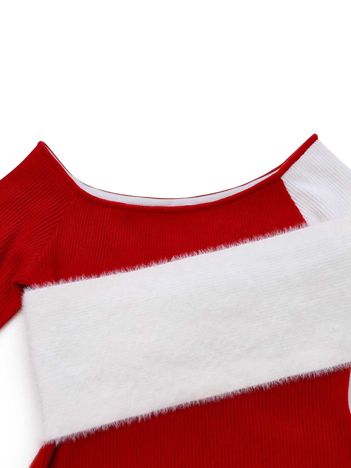 Vintage Off-Shoulder Colorblock Bodycon Dress, 3 of 6