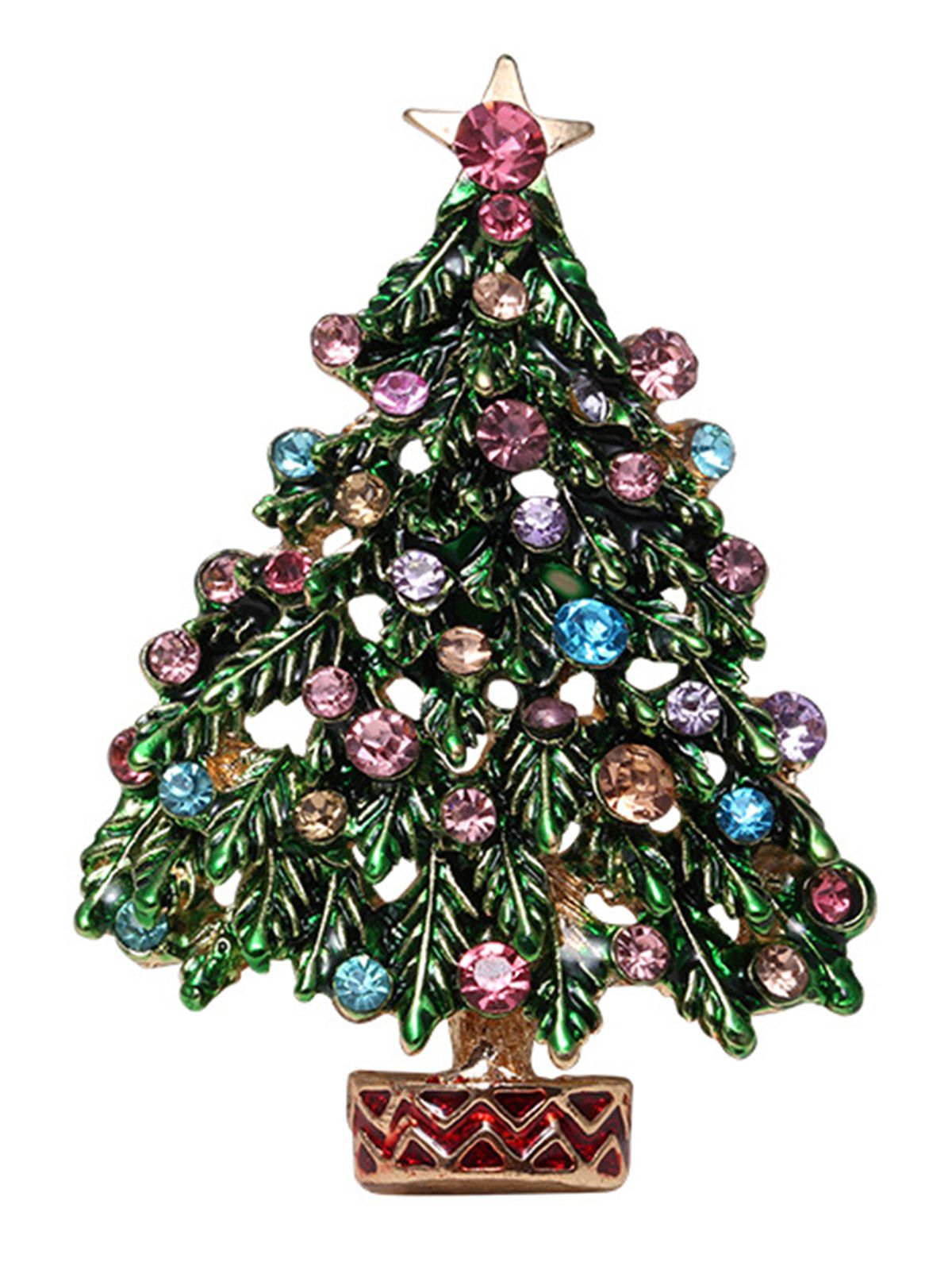 Christmas Trees Rhinestone Brooch, 1 of 3