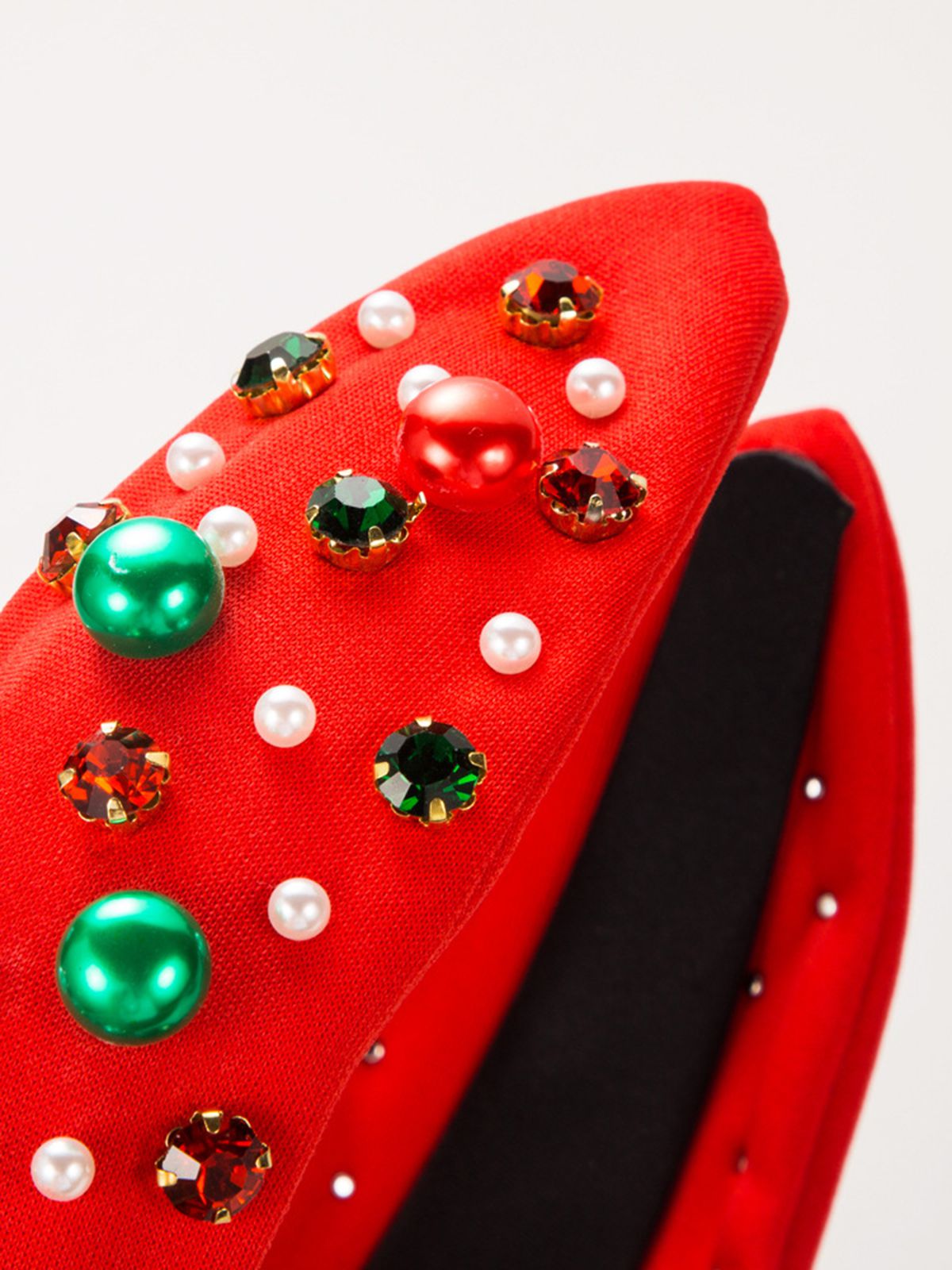 Christmas Colored Beads Rhinestoned Headband, 4 of 4