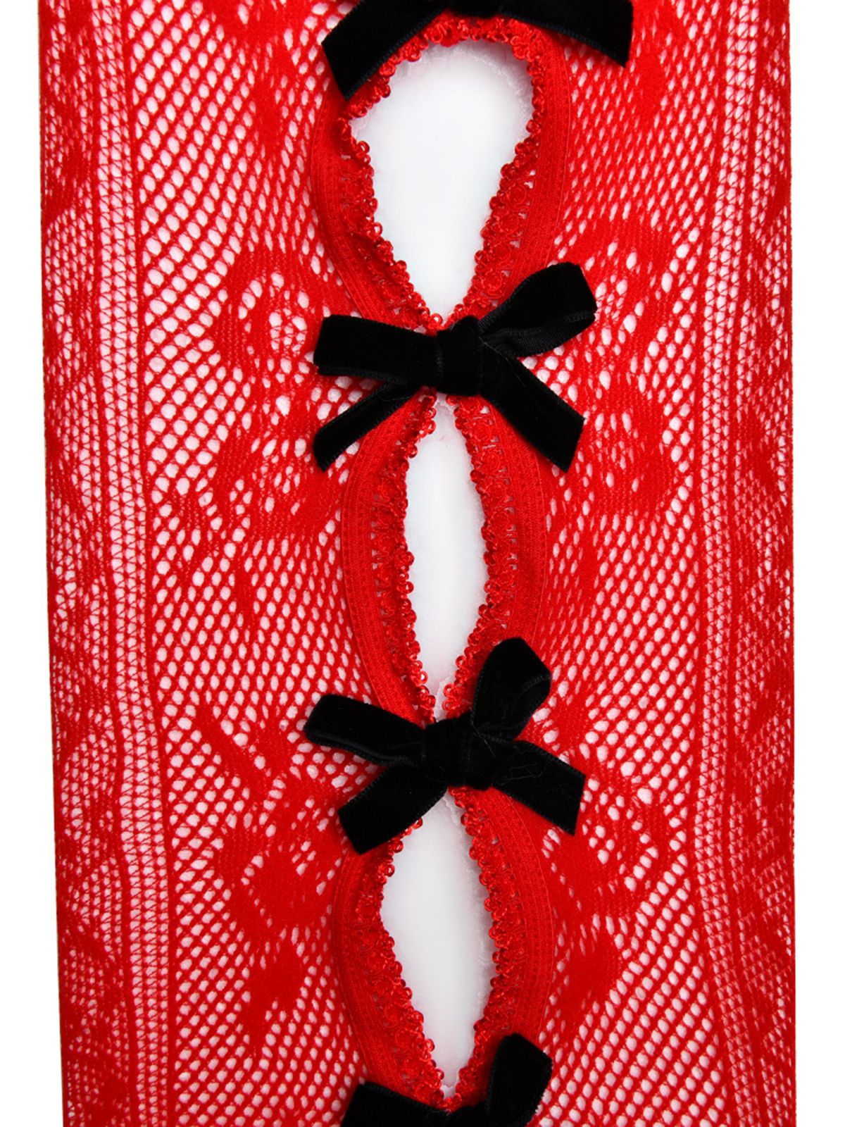 Christmas Bowknot Solid Lace Stockings , 4 of 5