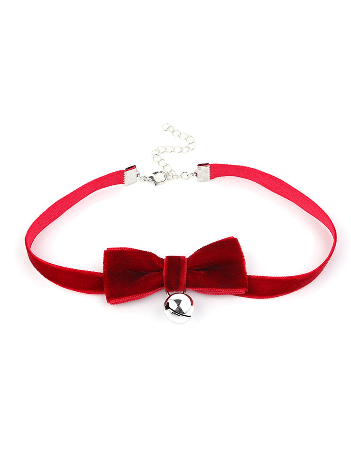 Christmas Velvet Bowknot Hairband With Choker Necklace, 4 of 4