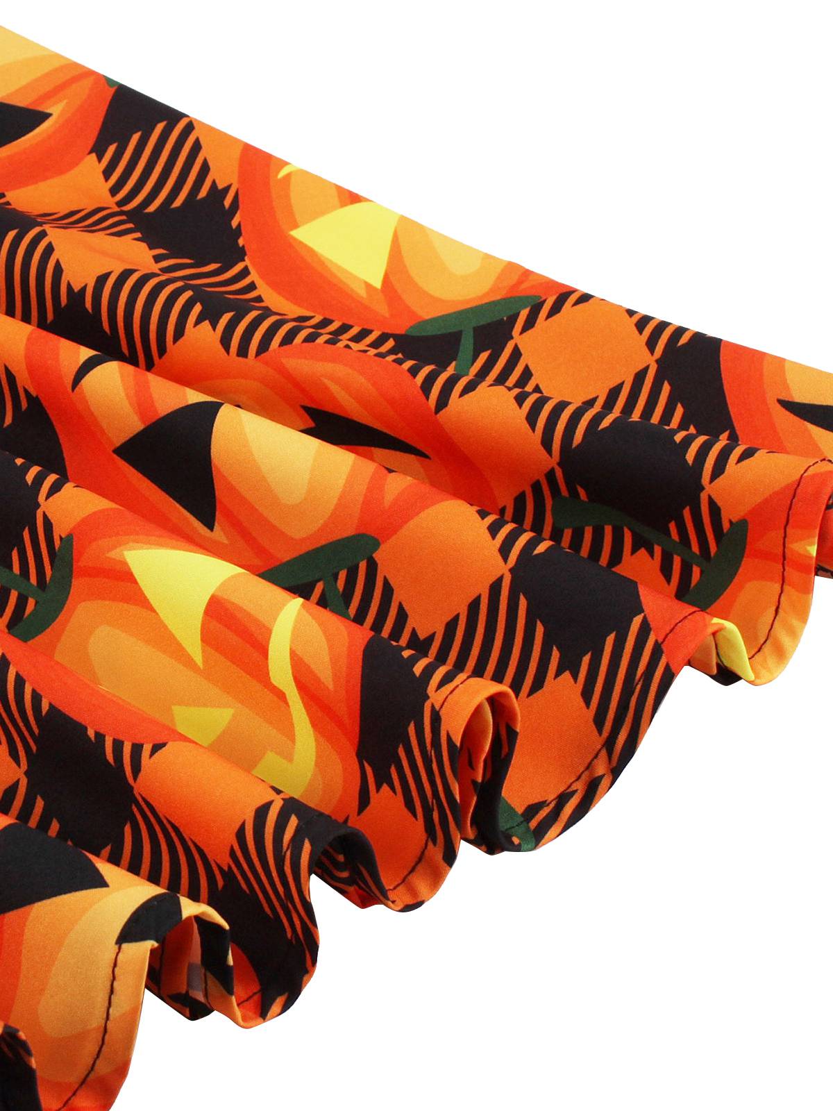 Halloween Patchwork Belt Swing Dress Stars & Pumpkin, 6 of 10