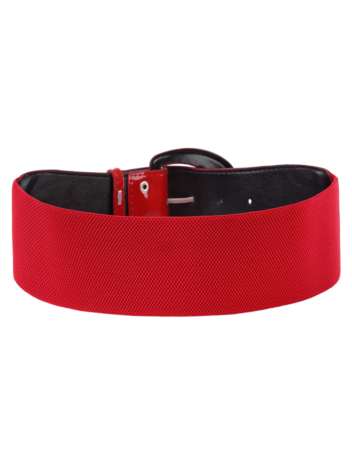 Patent Leather Elastic Buckle Vintage Belt Red, 2 of 9