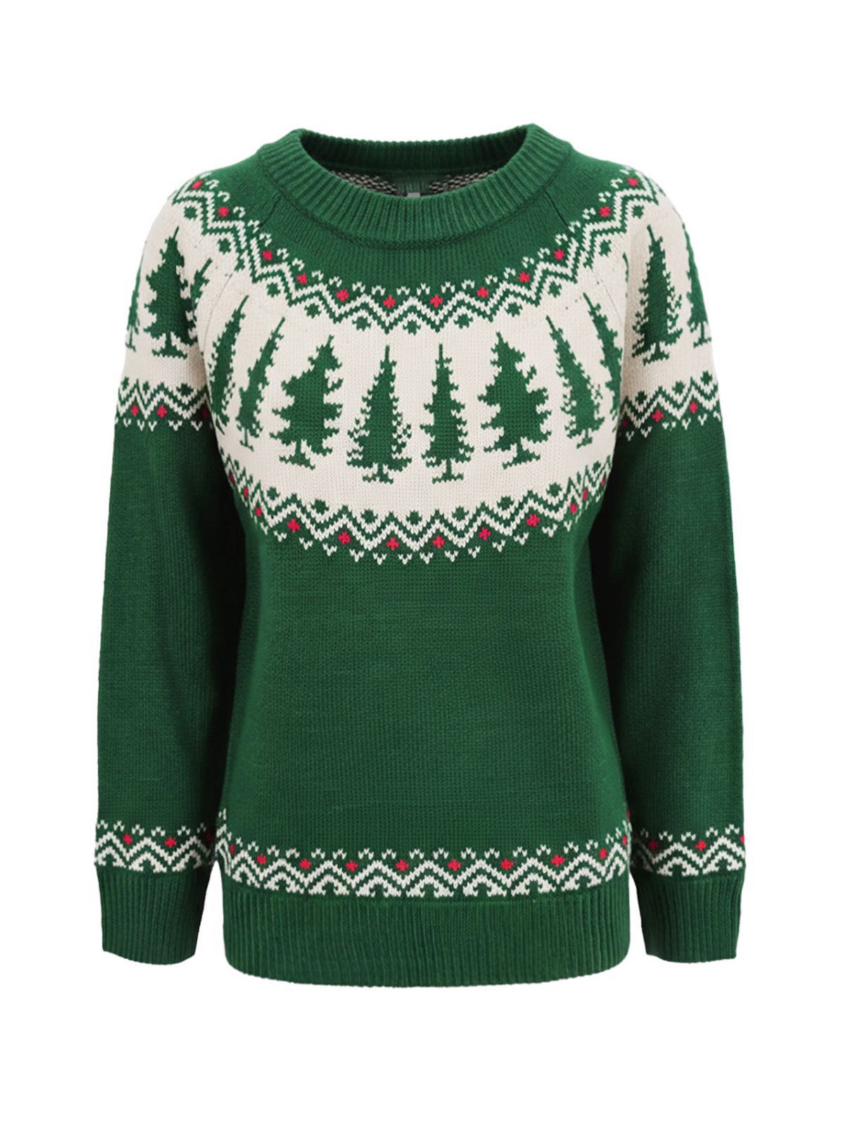 Green Vintage Christmas Tree Fair Isle Sweater, 1 of 6