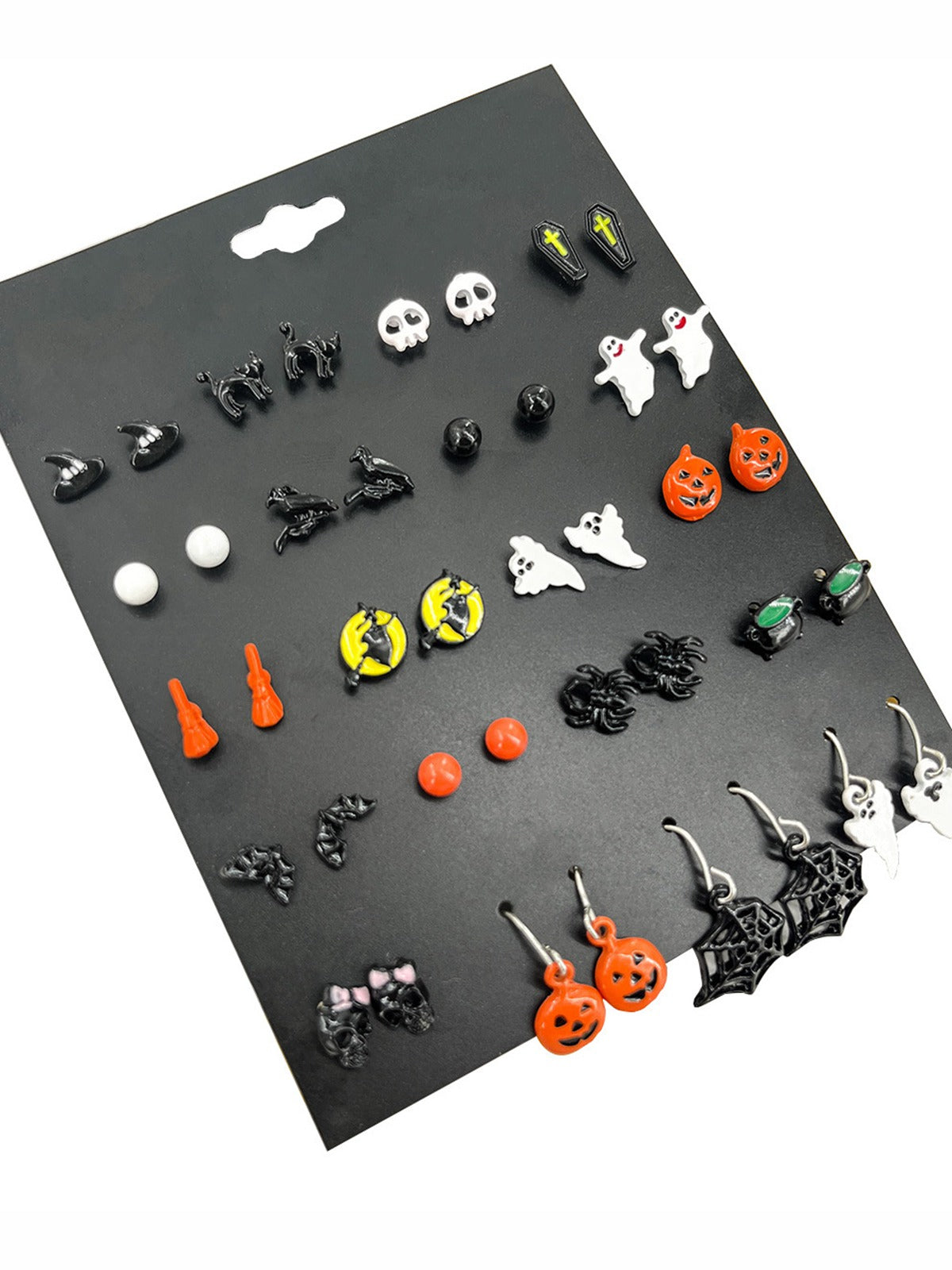 Multicolor Halloween Ghost Pumpkin Earrings, 1 of 2