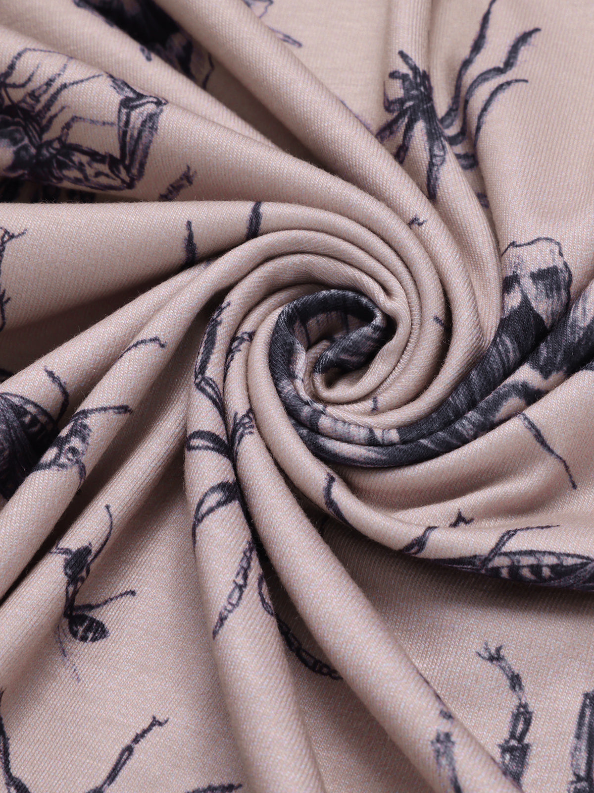 Beige 1970s Halloween Spider Irregular Dress Beige / S, 4 of 4