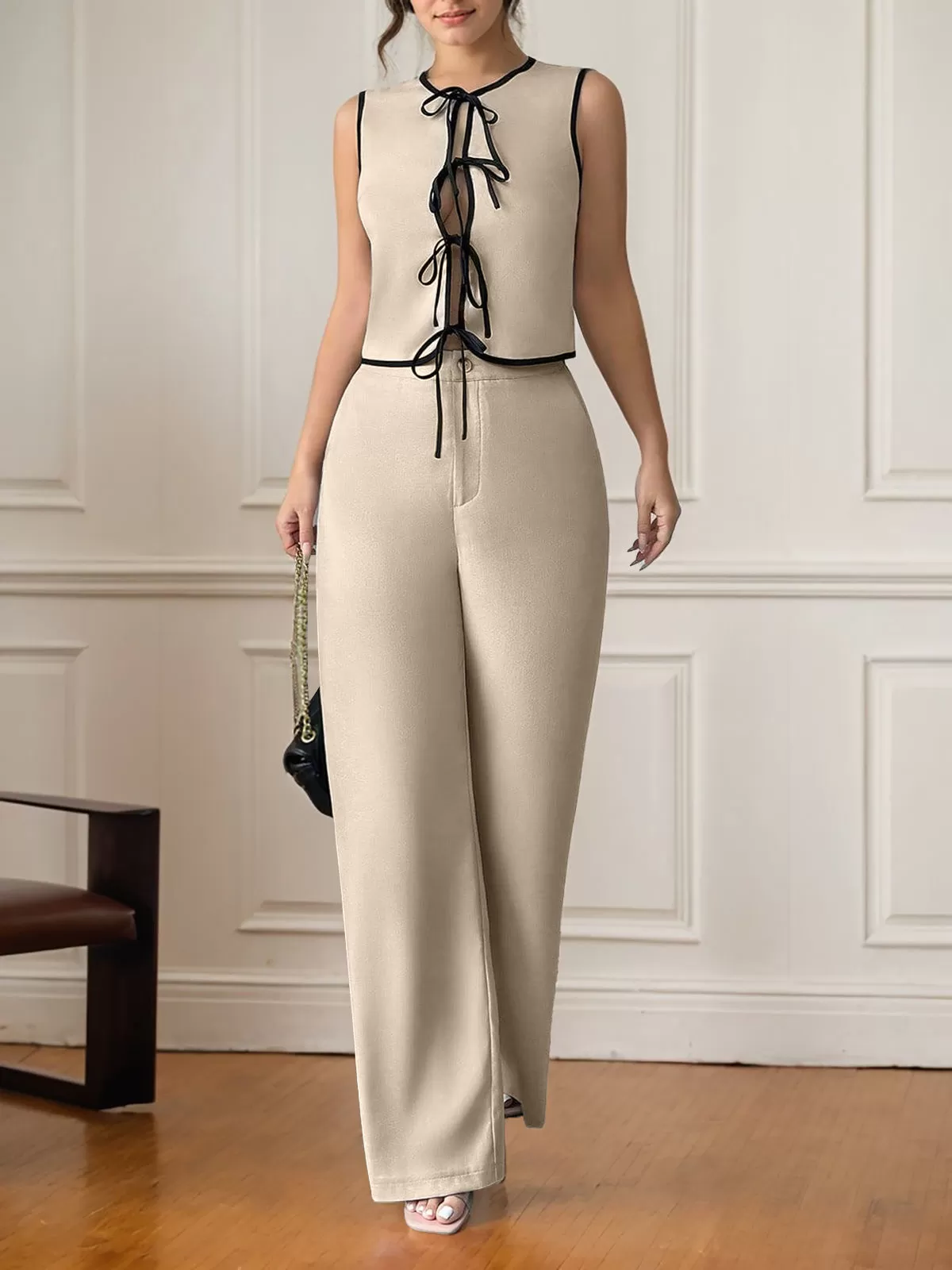 Solid Bow Tank & Solid Palazzo Pants, 4 of 4