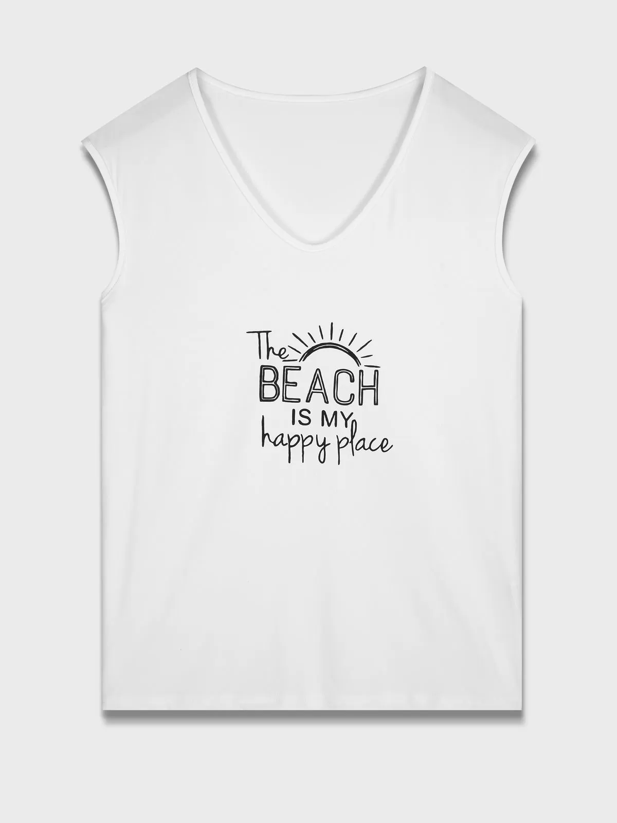 The Beach Is My Happy Place Letter V-neck Tank, 3 of 6