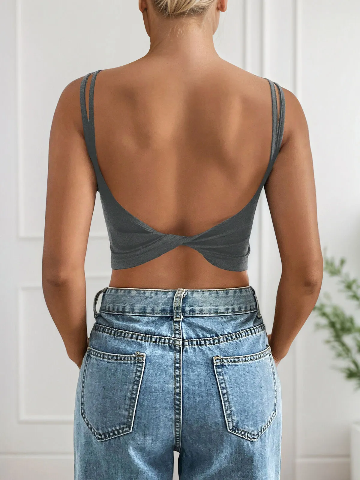 Solid Knot Spaghetti Strap Cami, 2 of 5