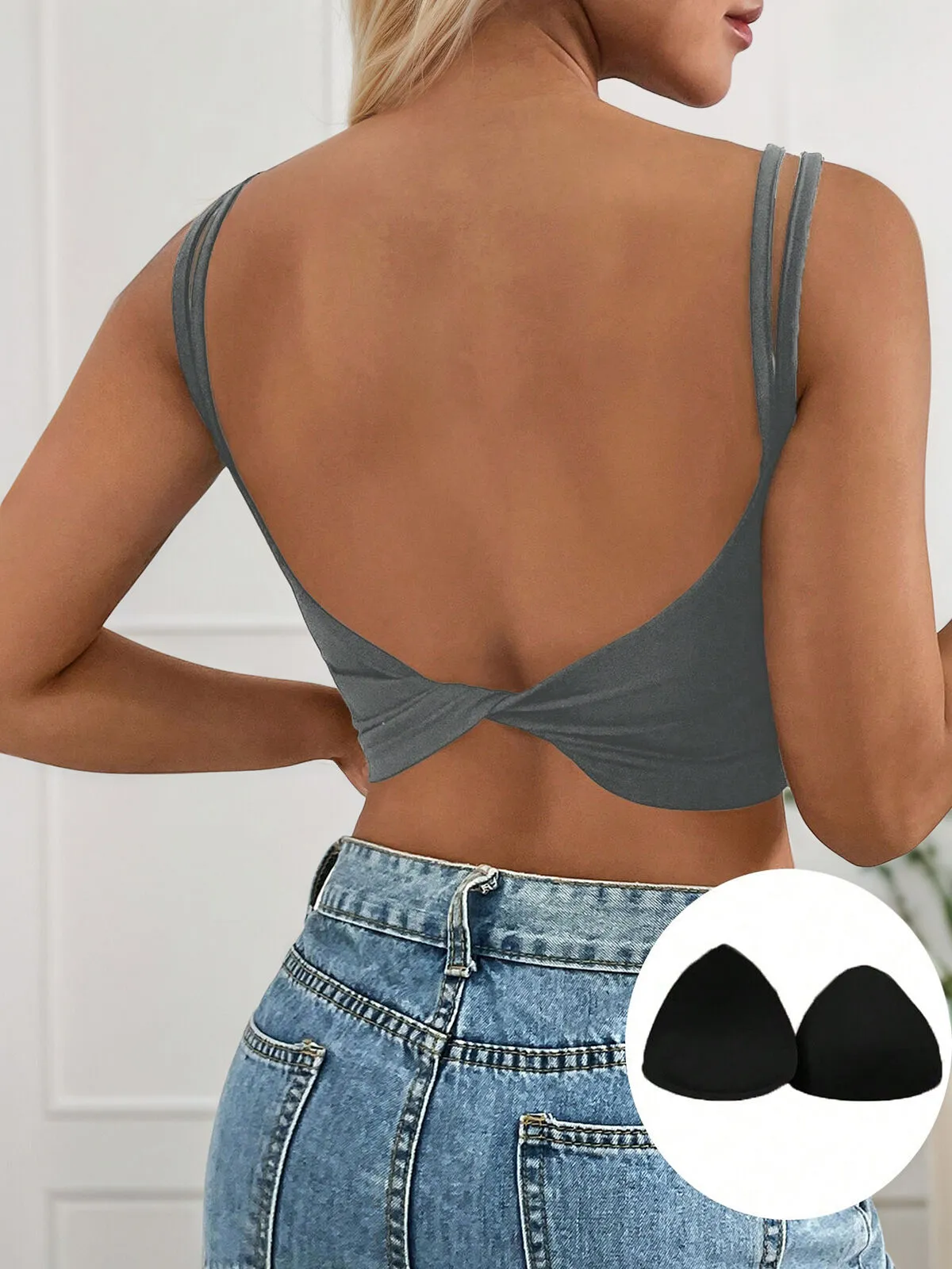 Solid Knot Spaghetti Strap Cami, 4 of 5