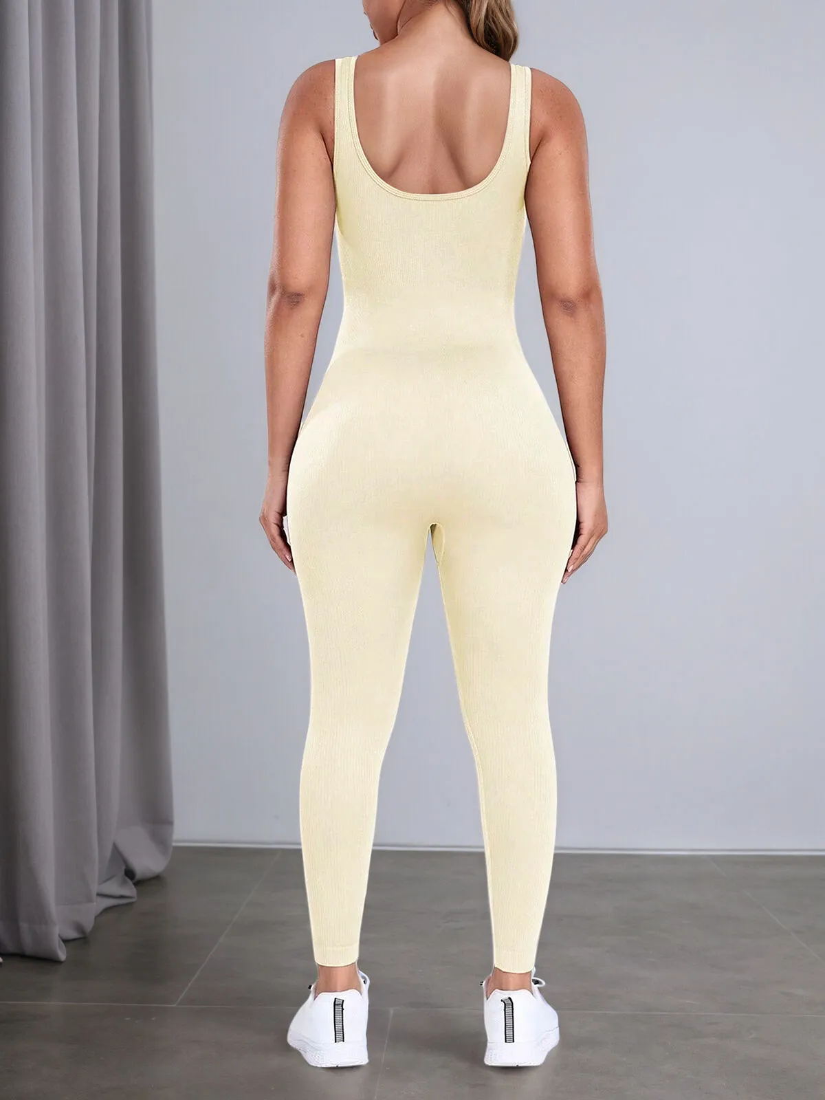 Stylish Ribbed Yoga Active Workouts Jumpsuits, 2 of 5