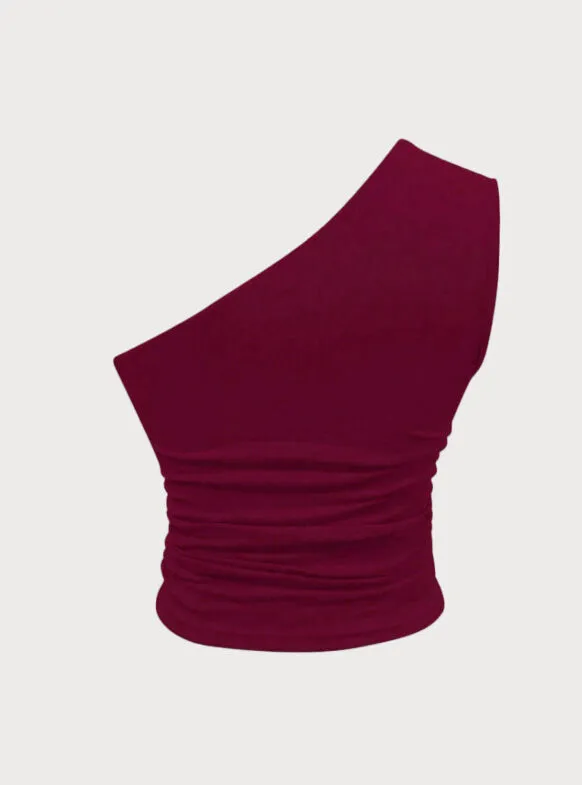 Sultry Burgundy Off Shoulder Crop Cami, 2 of 4
