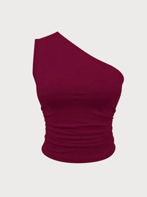 Sultry Burgundy Off Shoulder Crop Cami, 3 of 4