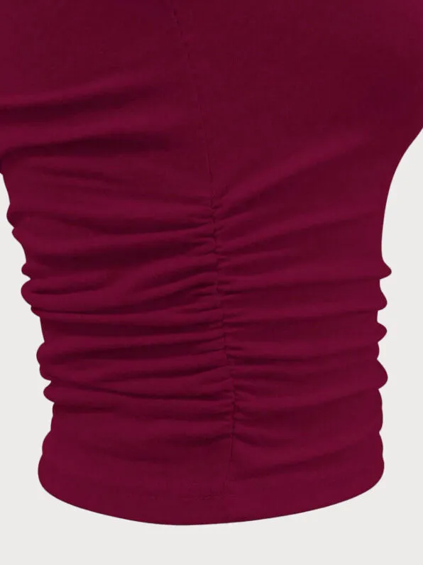 Sultry Burgundy Off Shoulder Crop Cami, 4 of 4