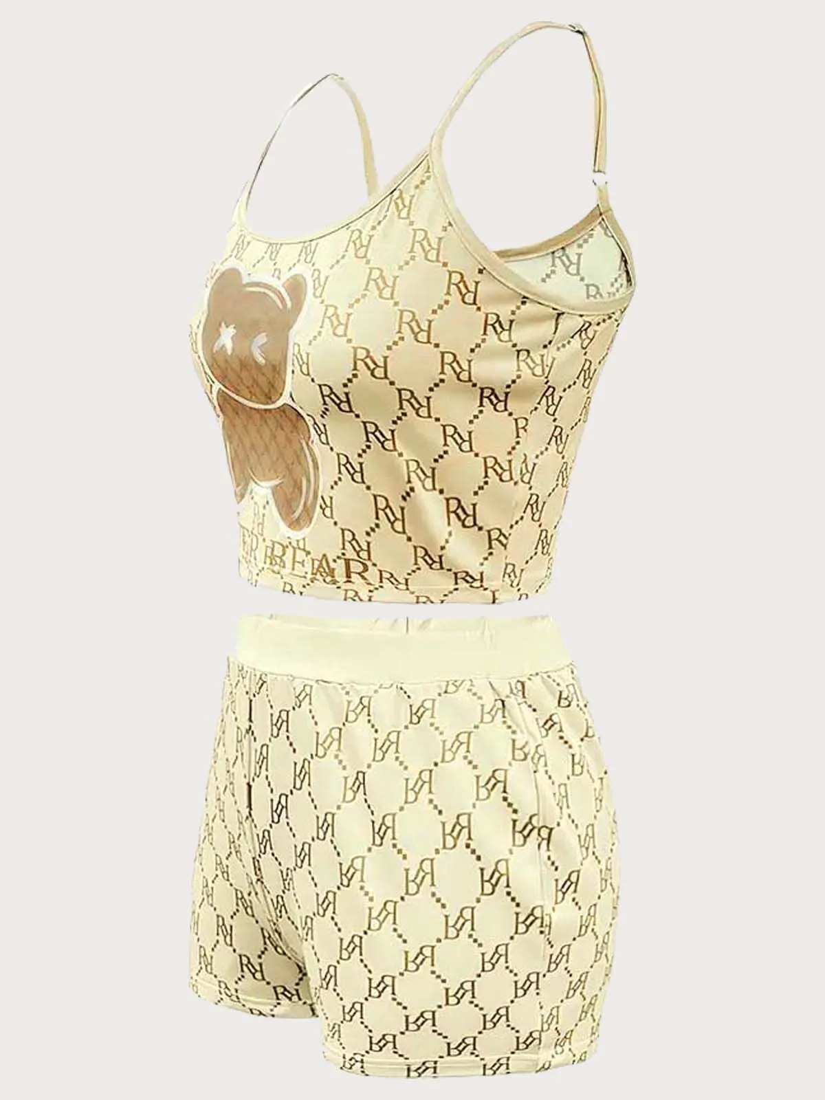 Bear Letter Crop Cami & Letter Shorts, 2 of 4