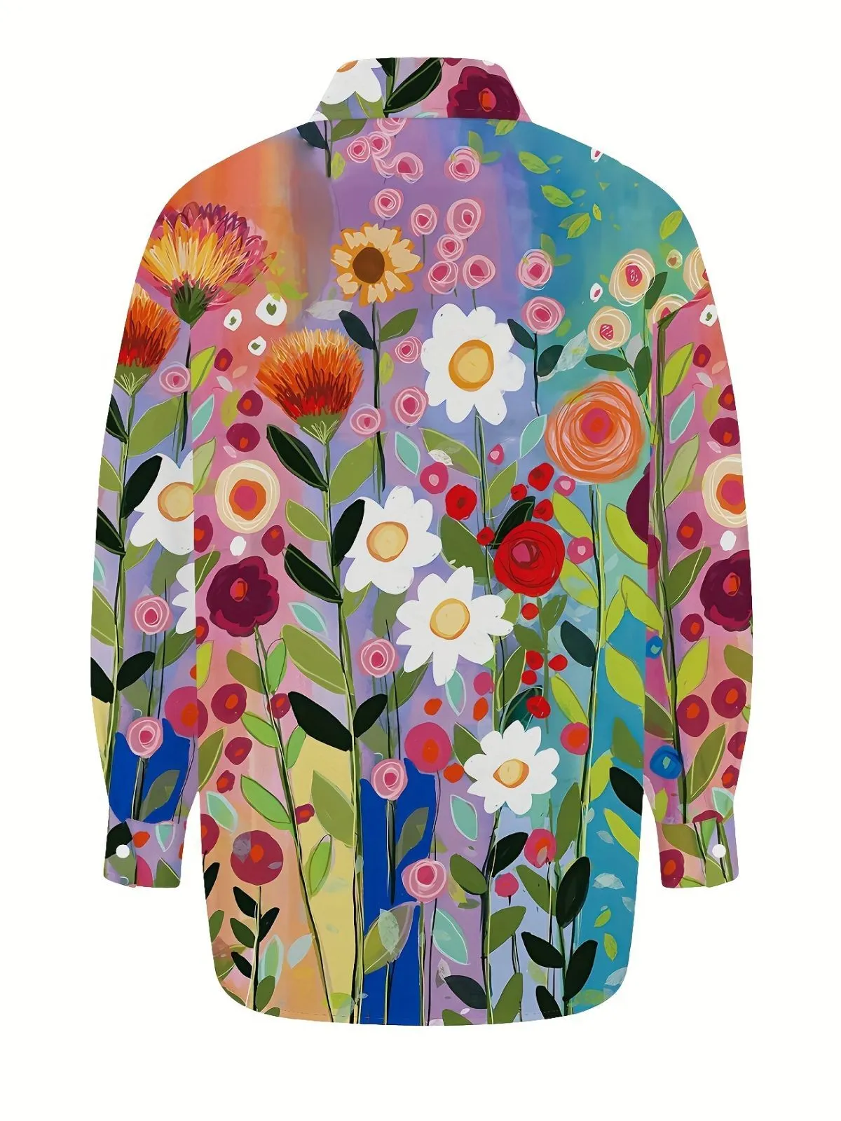 Plus Size Floral Button Lapel Regular Blouse, 2 of 6