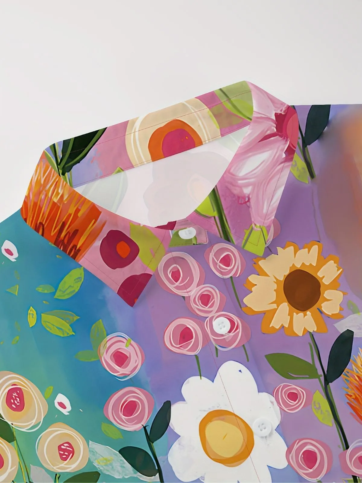 Plus Size Floral Button Lapel Regular Blouse, 4 of 6