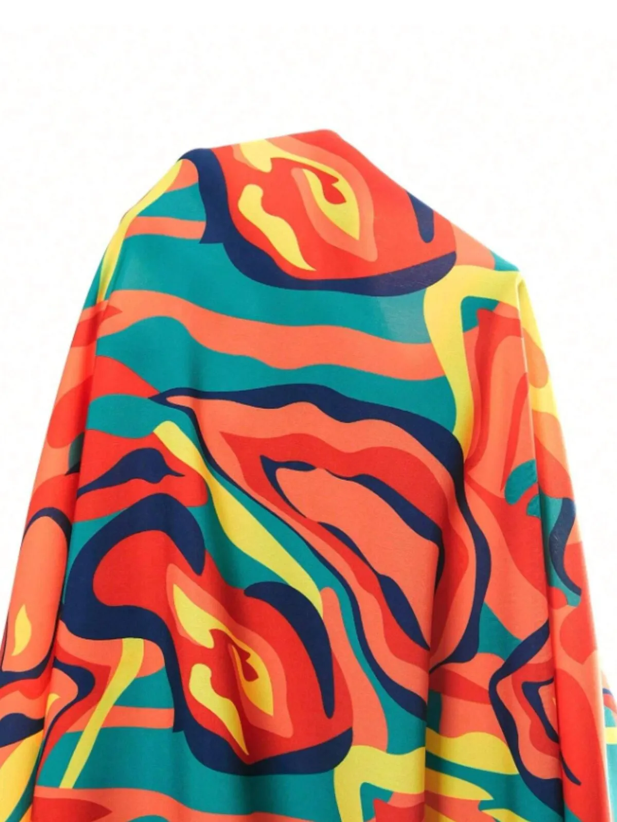 Plus Size Abstract Lace-up Spaghetti Strap A-line Dress, 4 of 5