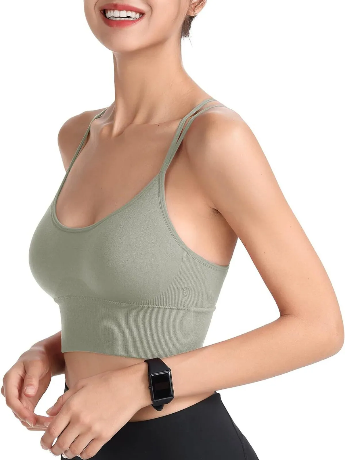 Solid Crossback Fitness Sports Bra Cami, 3 of 3