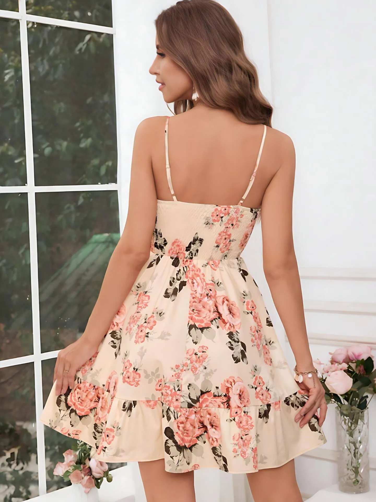 Floral Spaghetti Strap A-line Dress, 6 of 6
