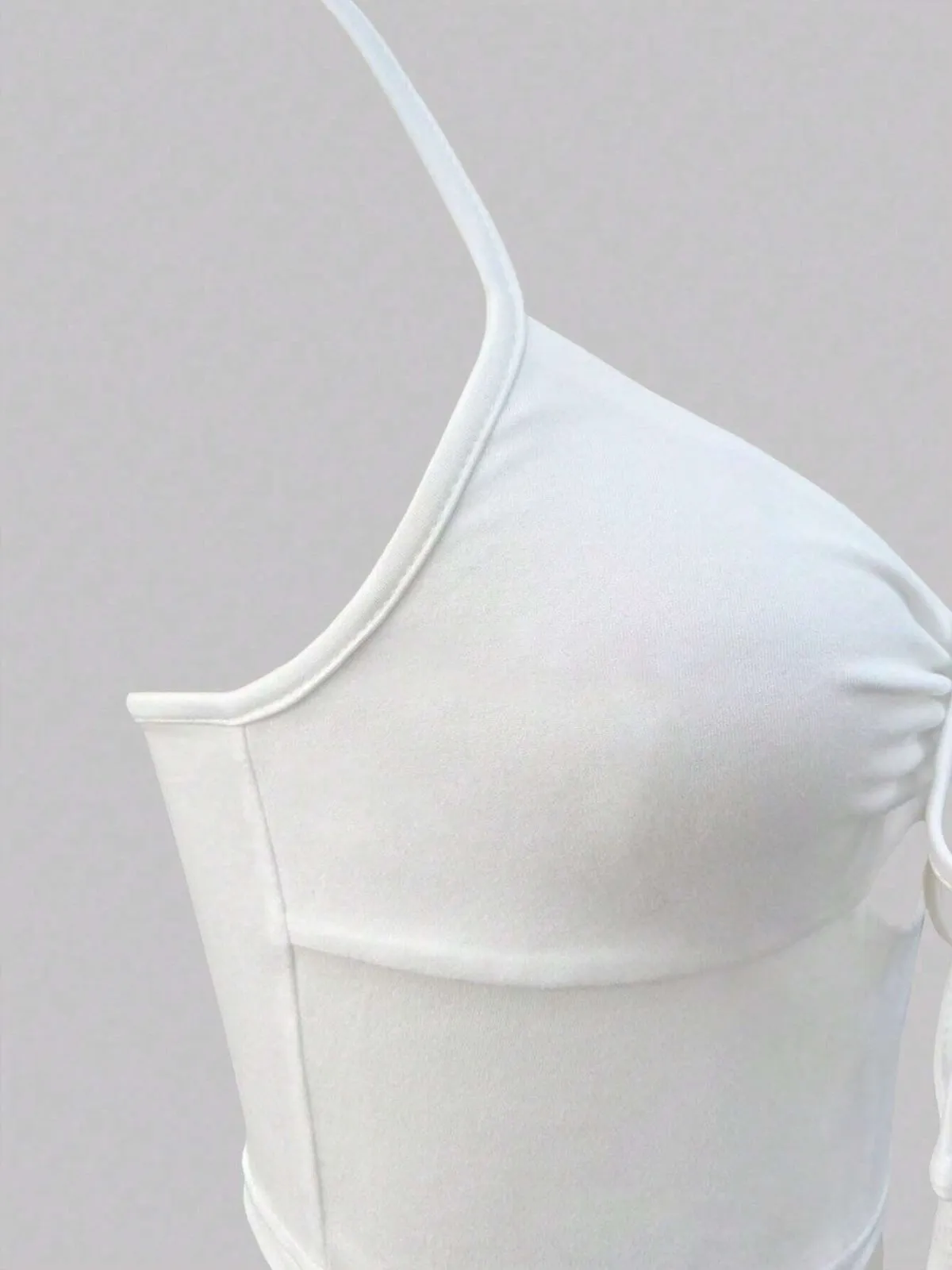 Stylish Solid Cut Out Spaghetti Strap Cami, 3 of 5