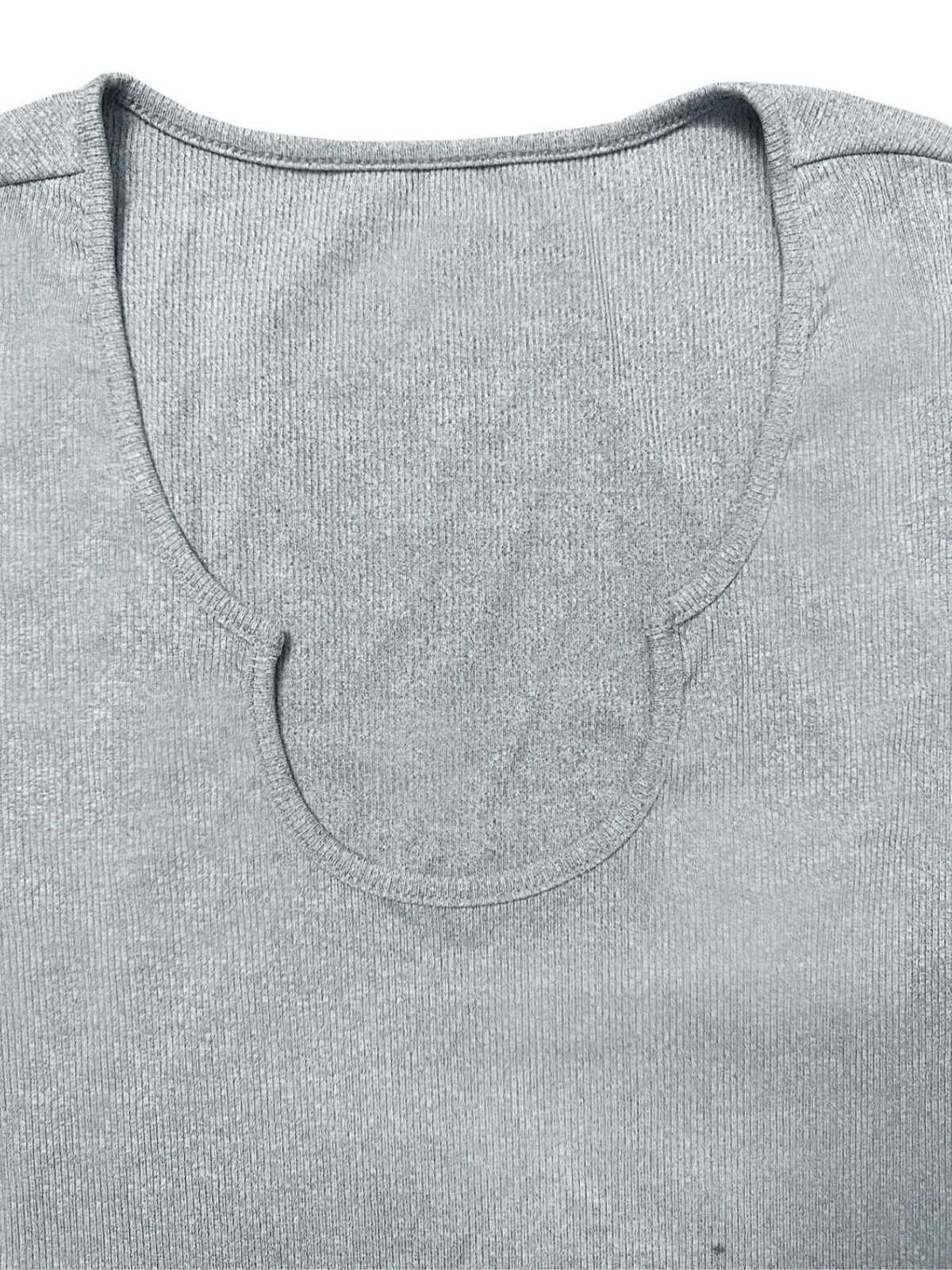 Plus Size Solid Notched Casual T-Shirt, 5 of 5