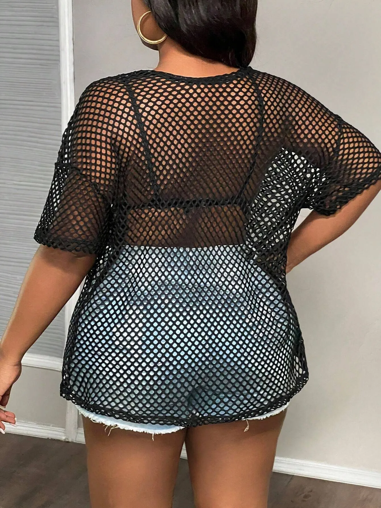 Plus Size Music Festival Sexy Hollow Out T-shirt, 2 of 5