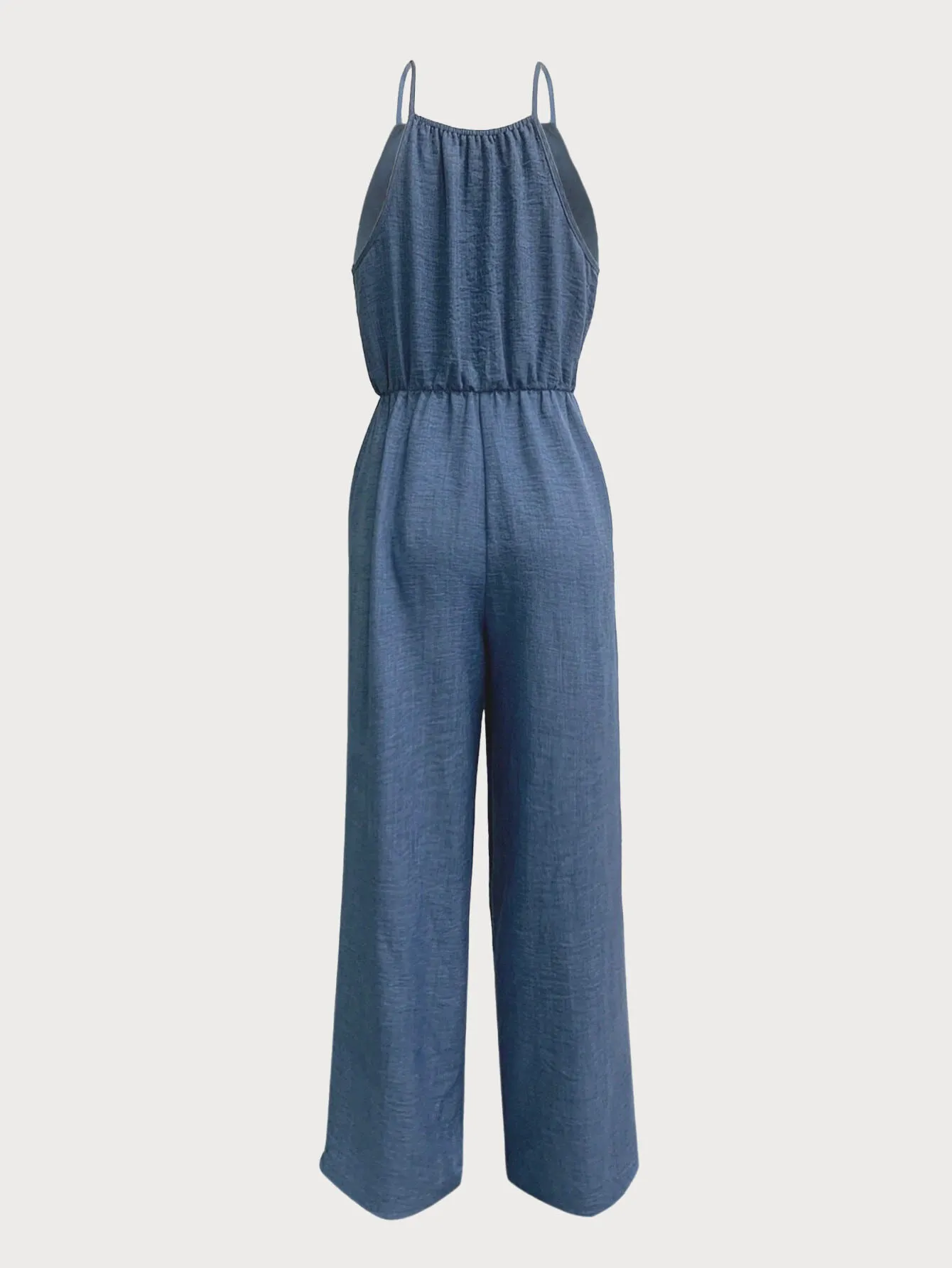 Casual Solid Tie Back Medium Rise Jumpsuits, 2 of 6