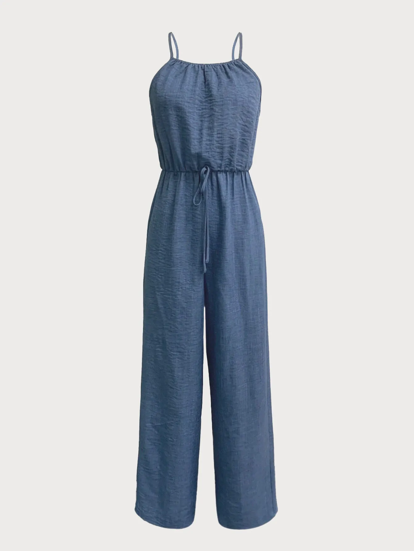 Casual Solid Tie Back Medium Rise Jumpsuits, 3 of 6