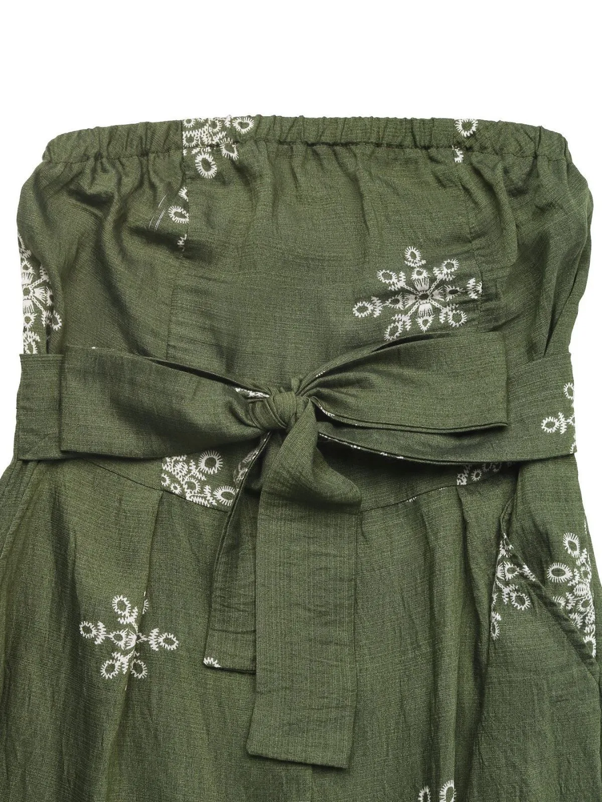 Vacation Geometric Lace-up Strapless High Rise Jumpsuits, 7 of 11