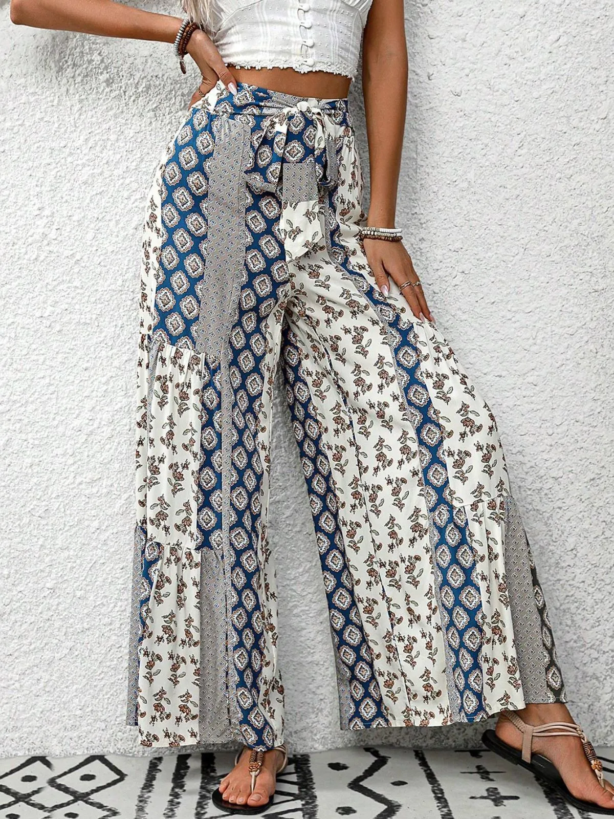 Vacation Vibes Flowy Geometric High Rise Palazzo Pants, 2 of 6