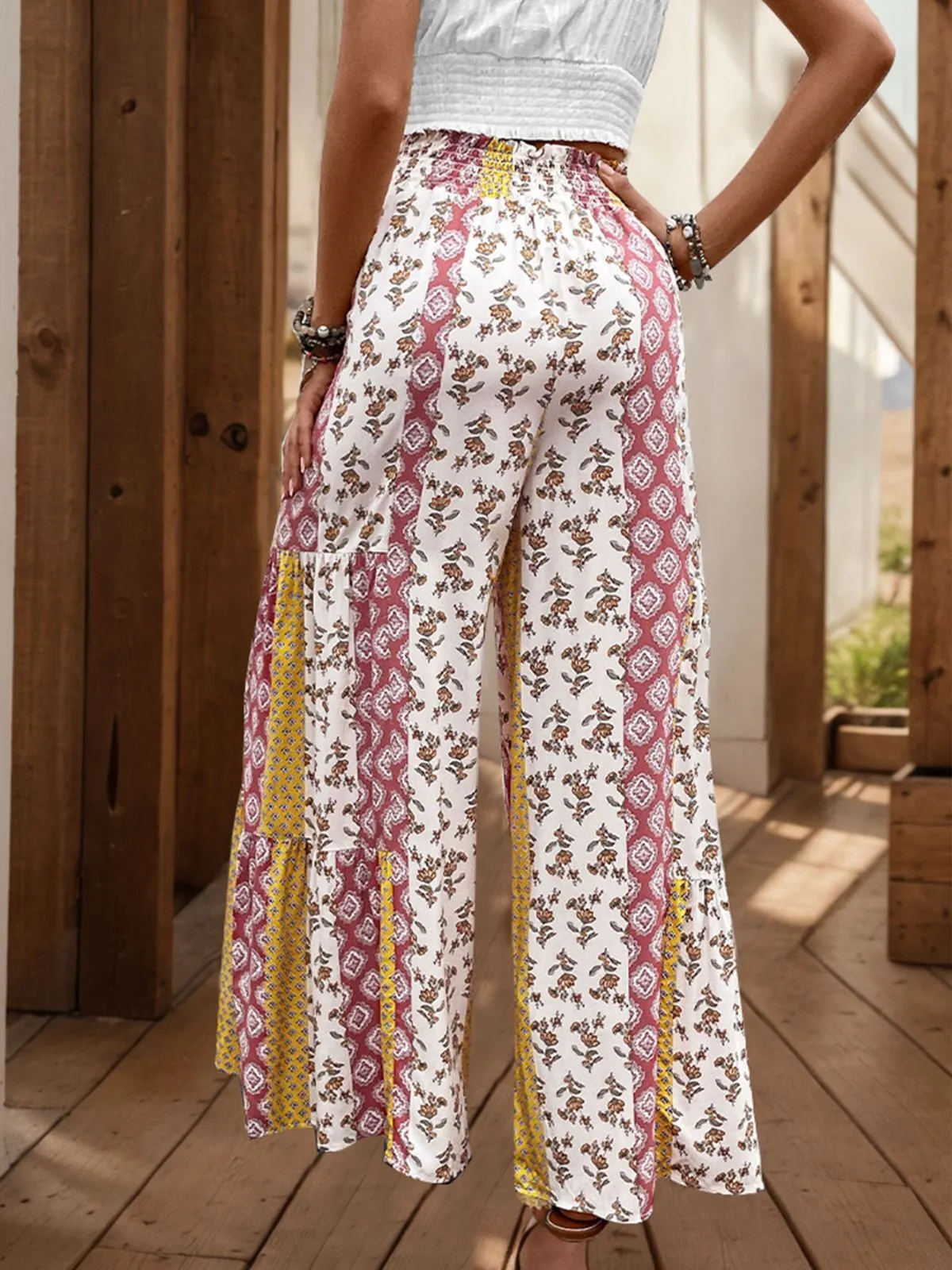 Flowy Vacation Geometric High Rise Palazzo Pants, 2 of 5