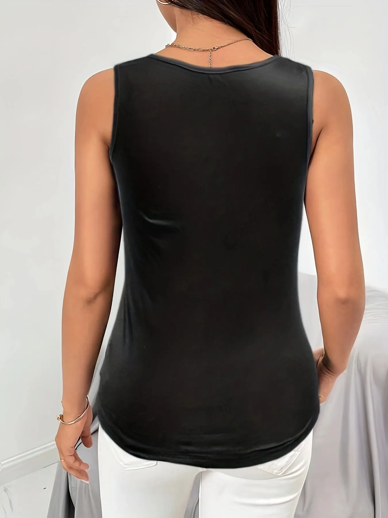 Solid Hollow Out Suspender Crisscross Front Cami, 4 of 4