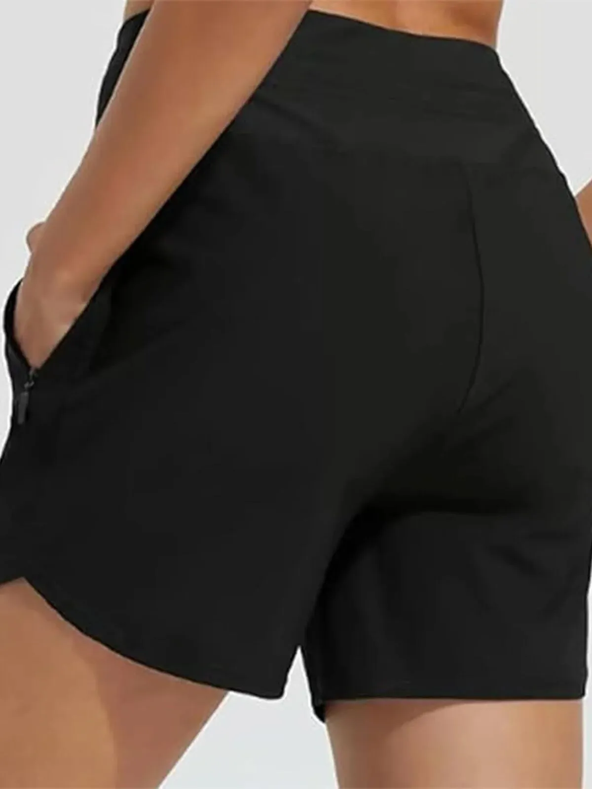 Comfortable Fast Drying Sports Hip Control Side Pockets High Waisted Yoga Shorts , 2 of 3