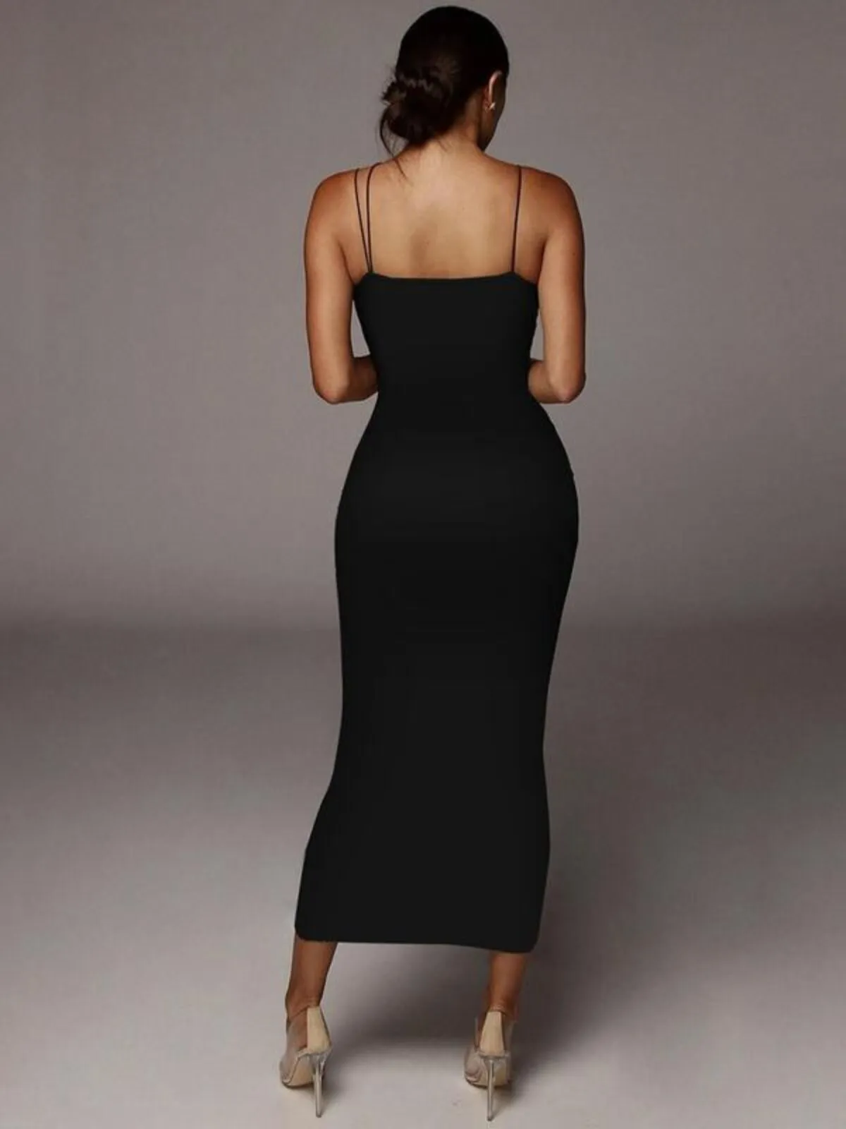 All Over Leopard Sexy Party Club Night Out Backless Spaghetti Strap Midi Bodycon Dress, 2 of 2